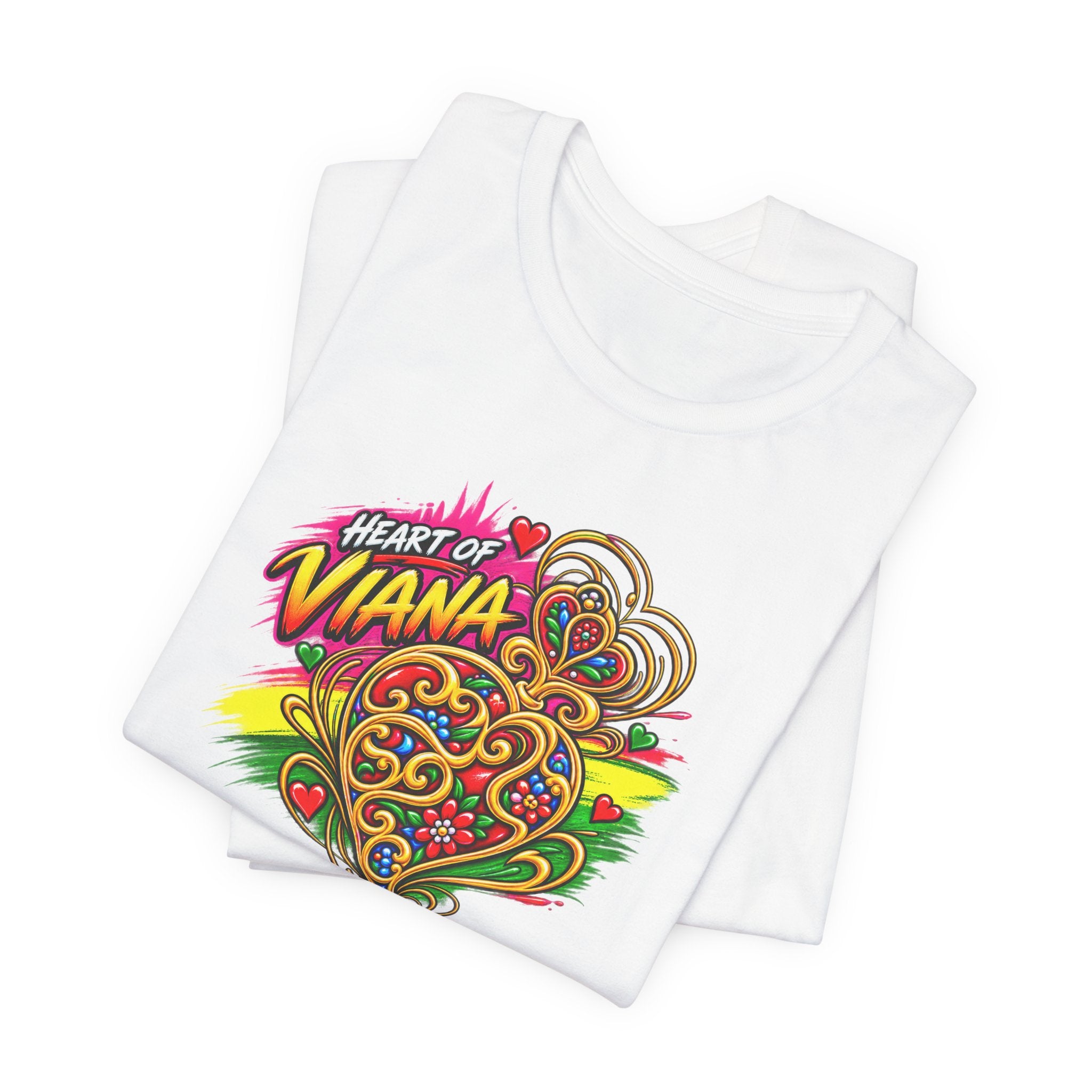 Heart of Viana Graphic Tee – Colorful Floral Heart Design