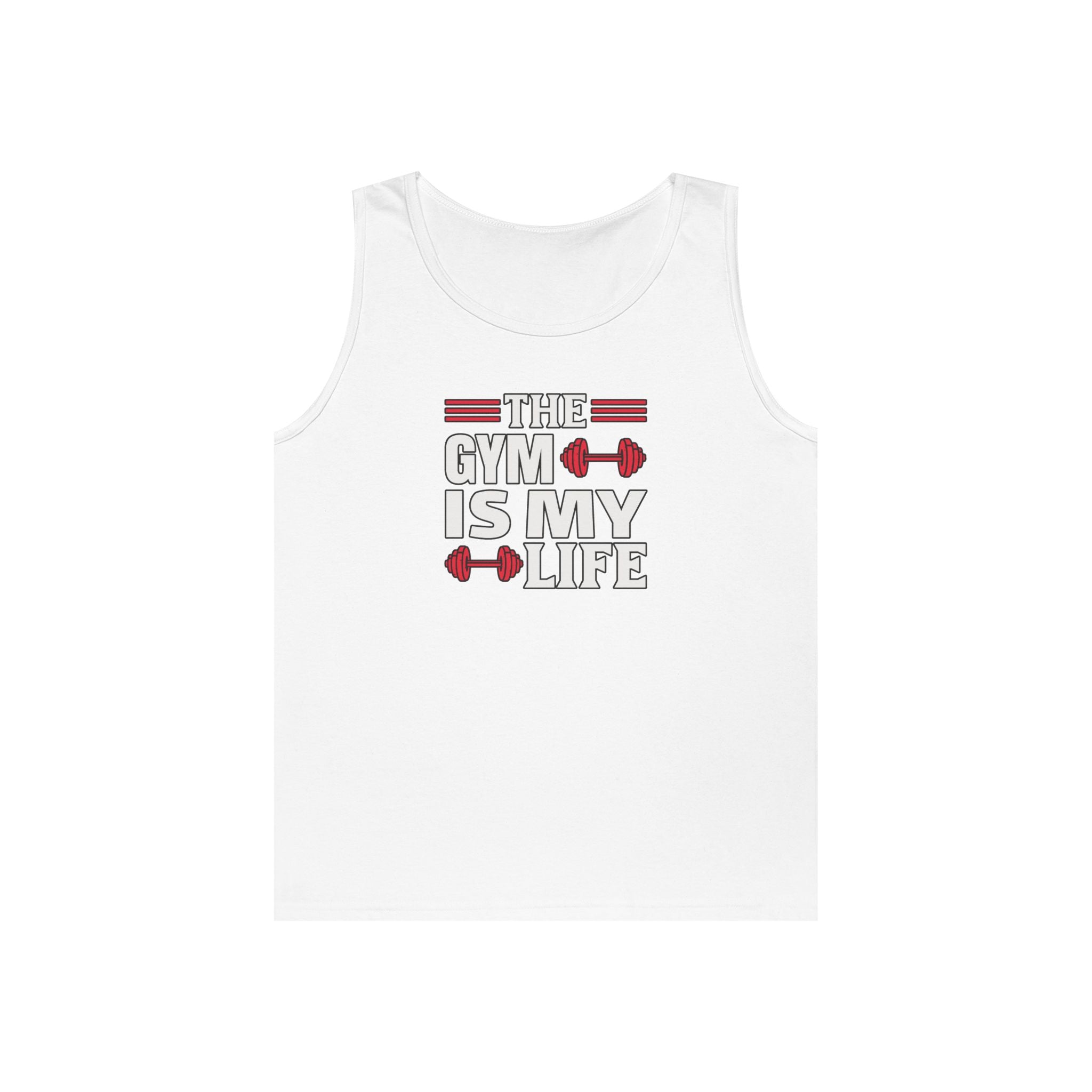 The Gym Is My Life Unisex Heavy Cotton Tank Top, Workout Shirt, Gym Apparel, Fitness Gift, Casual Wear, Athletic Tank