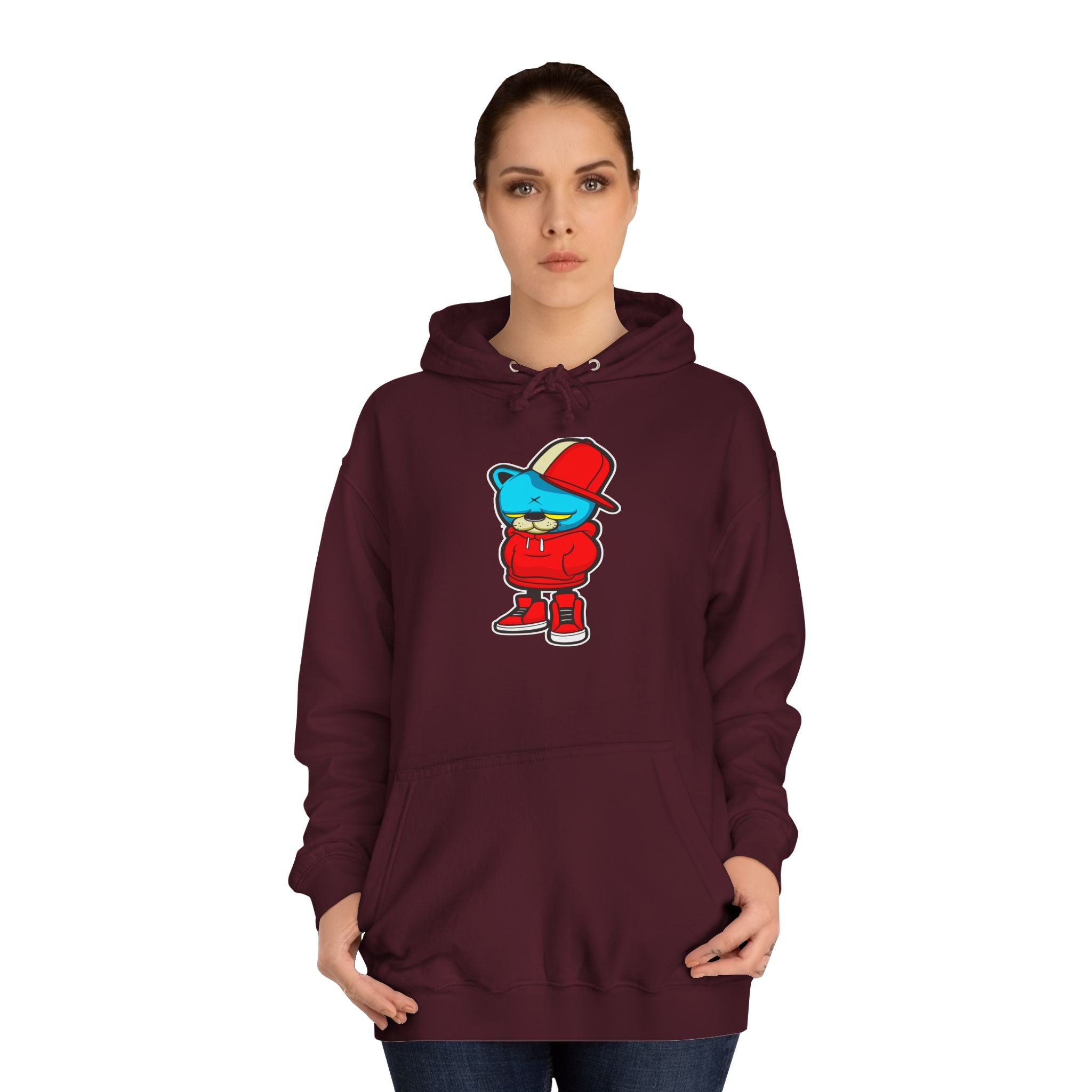 Trendy Cartoon Cat Hoodie | Unisex Streetwear, College Apparel, Graphic Hooded Sweatshirt, Cute Gift for Him or Her