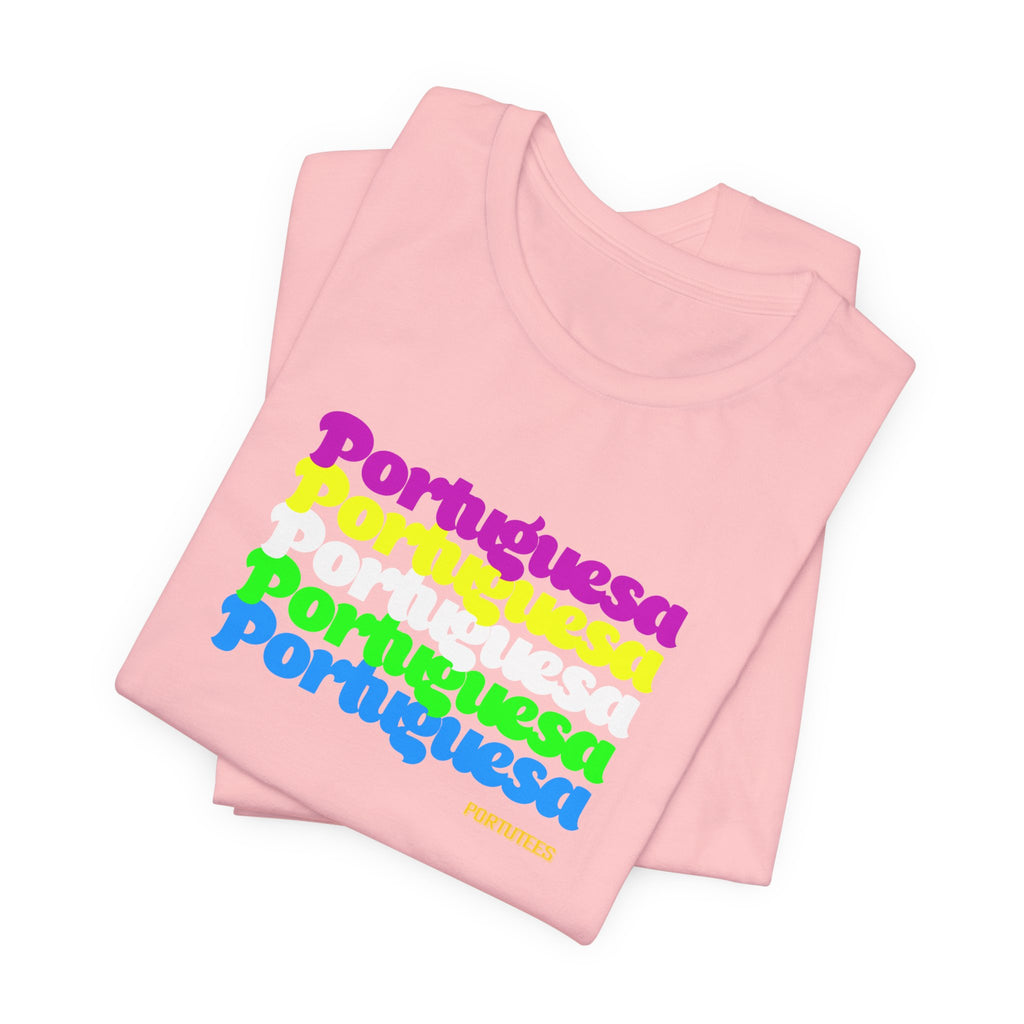 Portuguese Retro Rainbow Tee — "Portuguesa" Graphic T-Shirt
