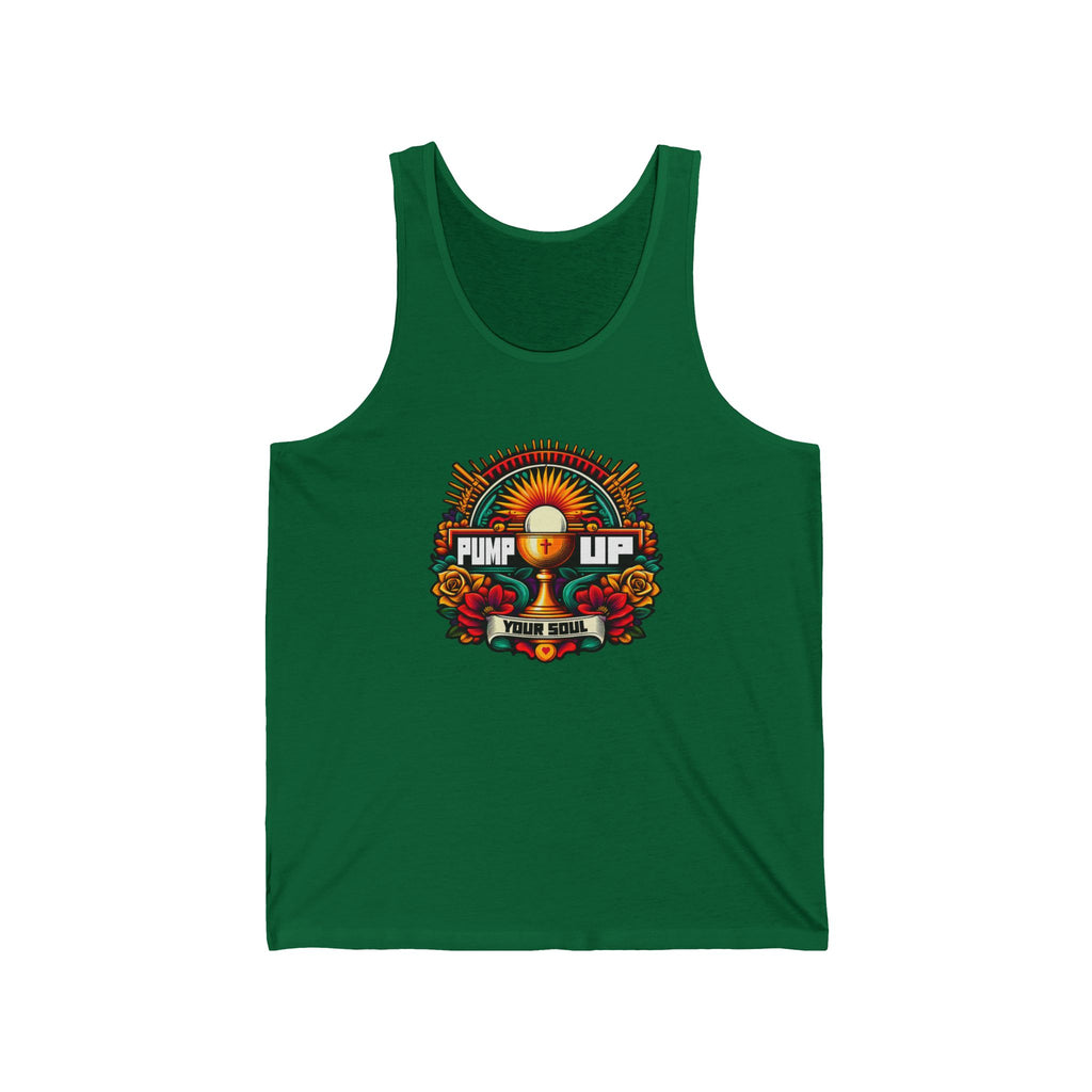 Pump Up Your Soul Tank Top, Motivational Gym Apparel, Summer Activewear, Fitness Gift, Music Festival Top, Unisex Jersey Tank