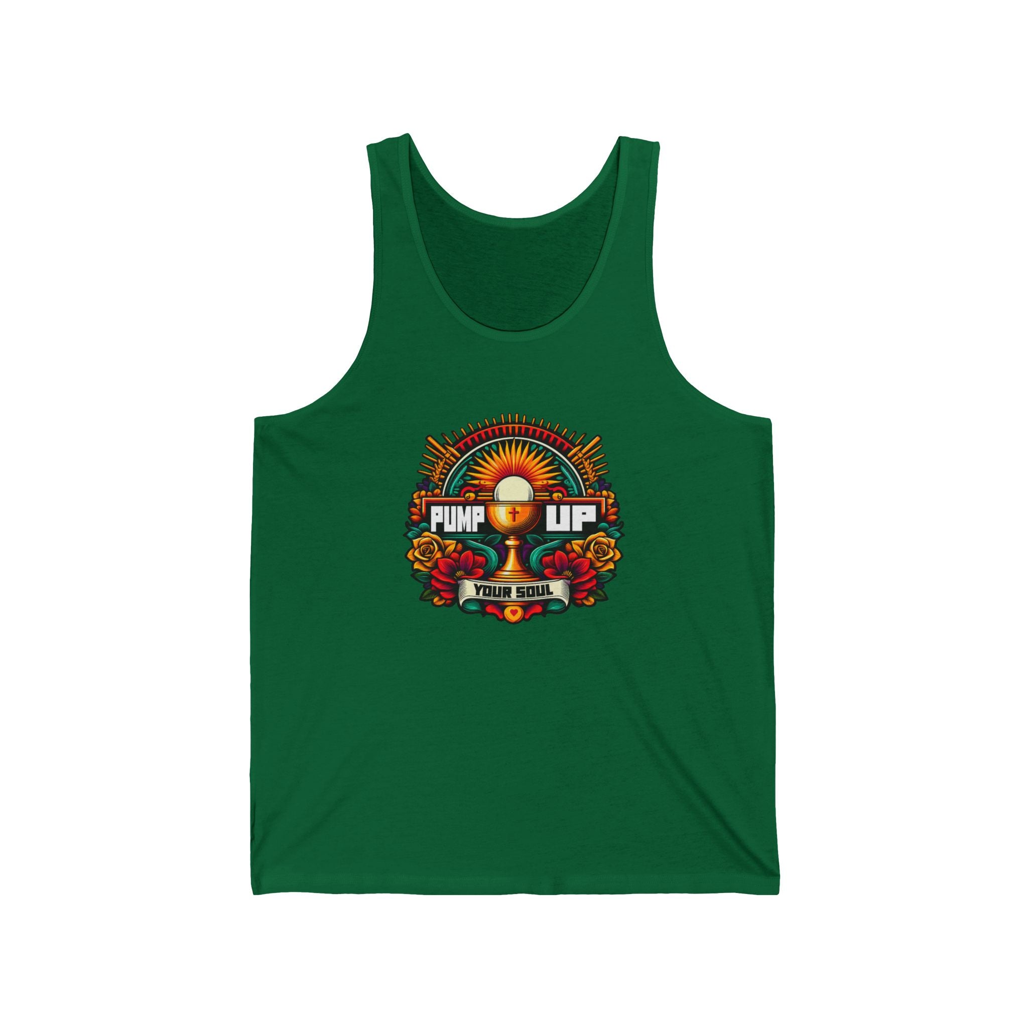 Pump Up Your Soul Tank Top, Motivational Gym Apparel, Summer Activewear, Fitness Gift, Music Festival Top, Unisex Jersey Tank