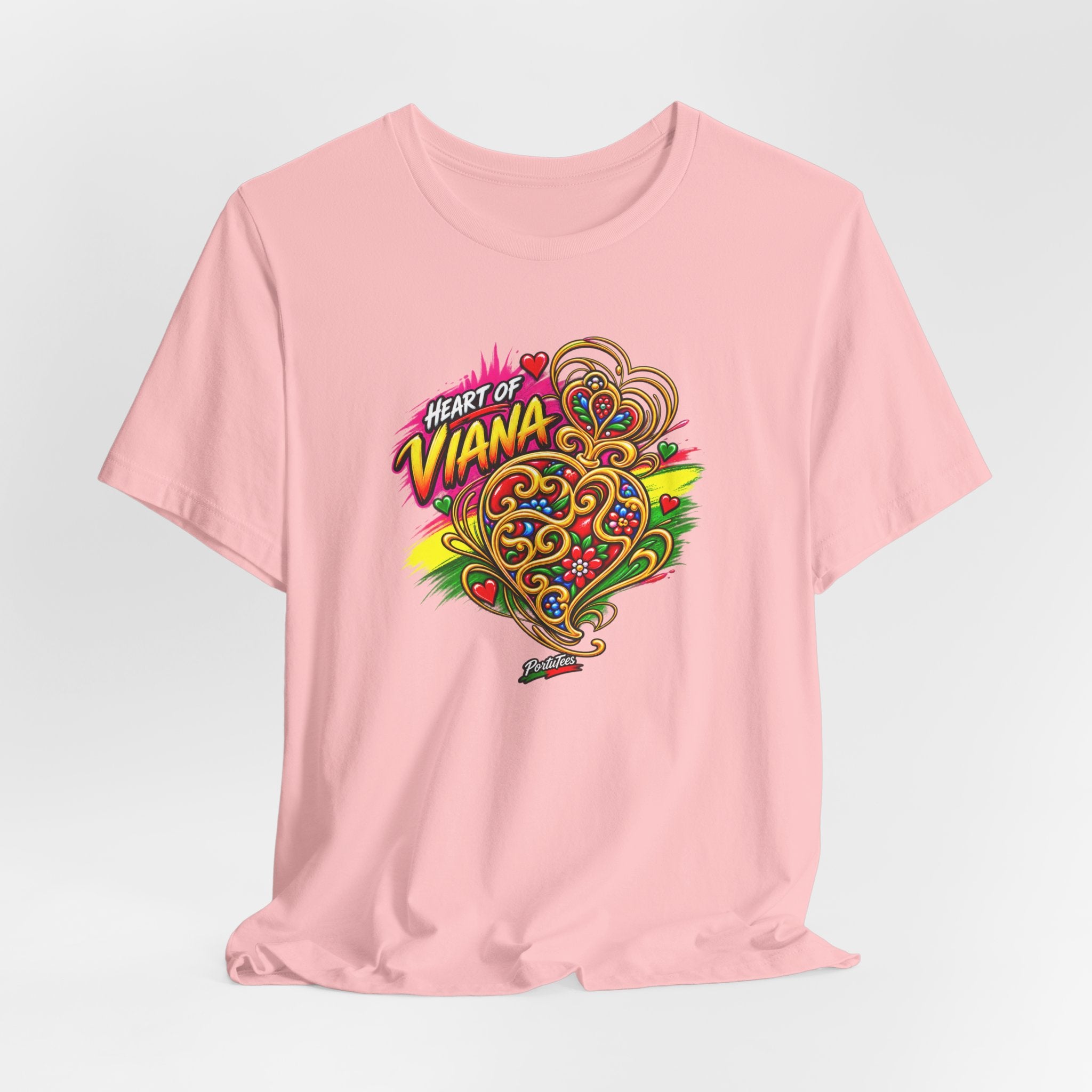 Heart of Viana Graphic Tee – Colorful Floral Heart Design