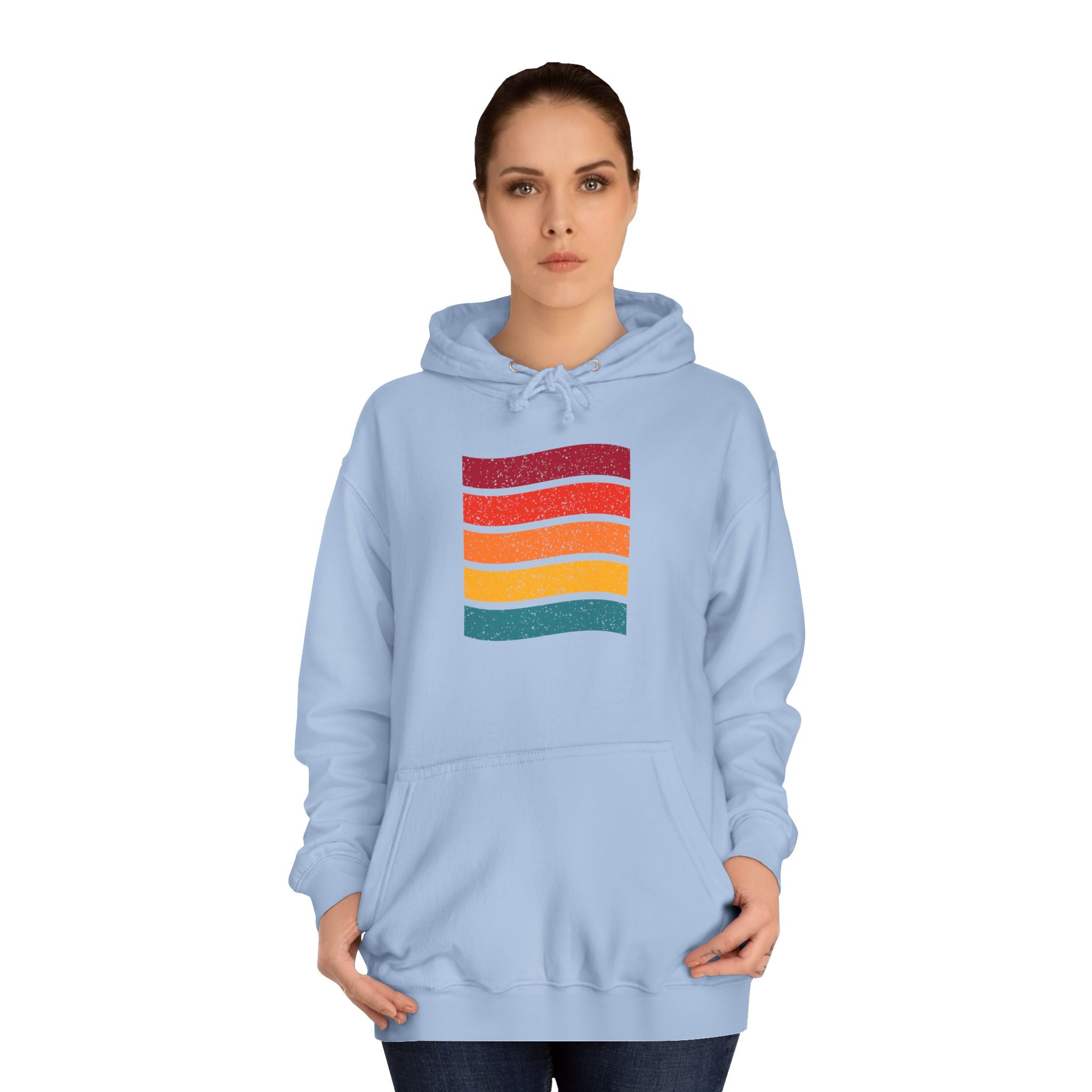 Colorful Stripe Unisex College Hoodie | Cozy Casualwear, Gifts for Students, Fall Fashion, College Events, Lounge Wear