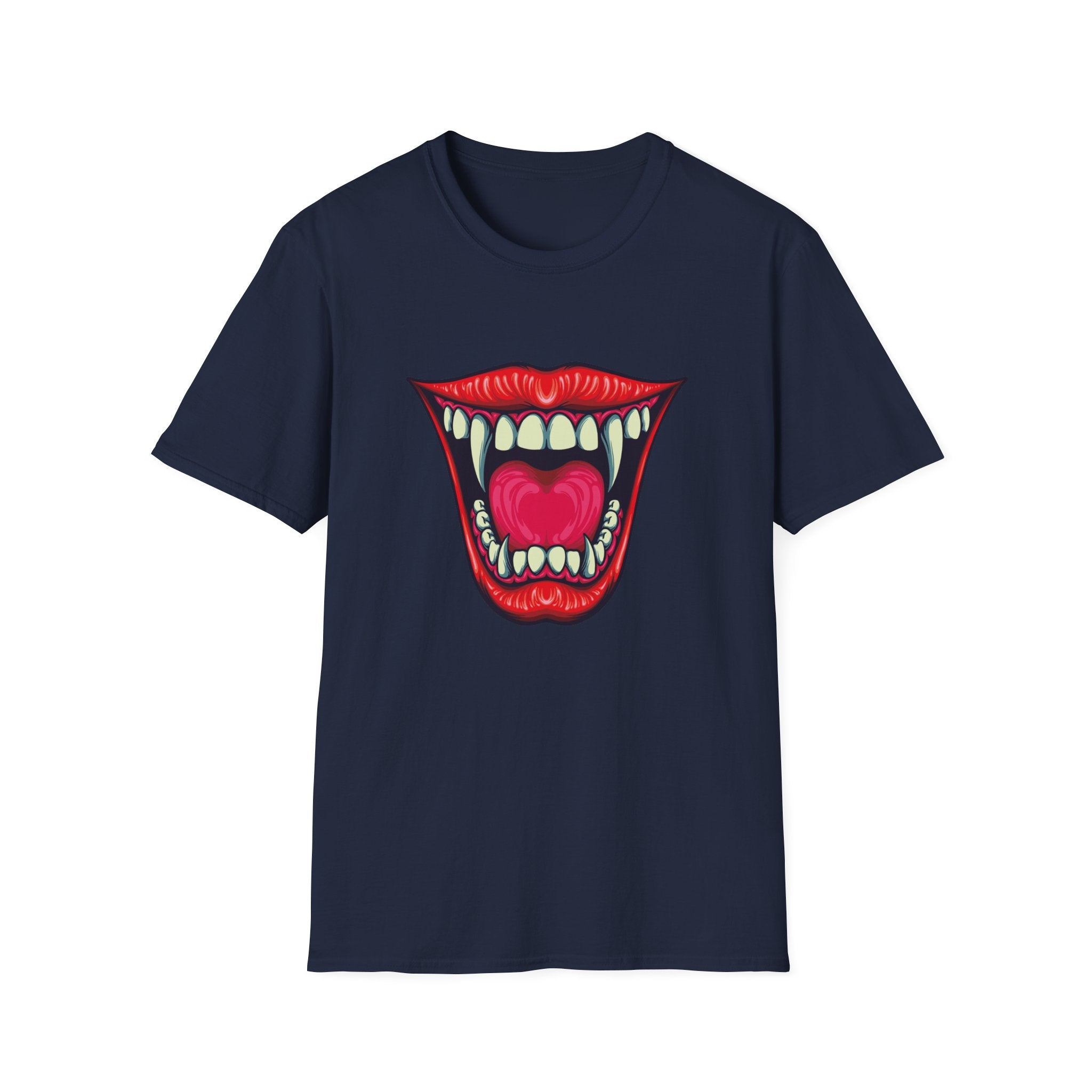 Bold Graphic Tee with Mouth Design, Unique Gift for Creative Souls, Statement Shirt for Parties, Unisex Softstyle T-Shirt, Casual Wear,