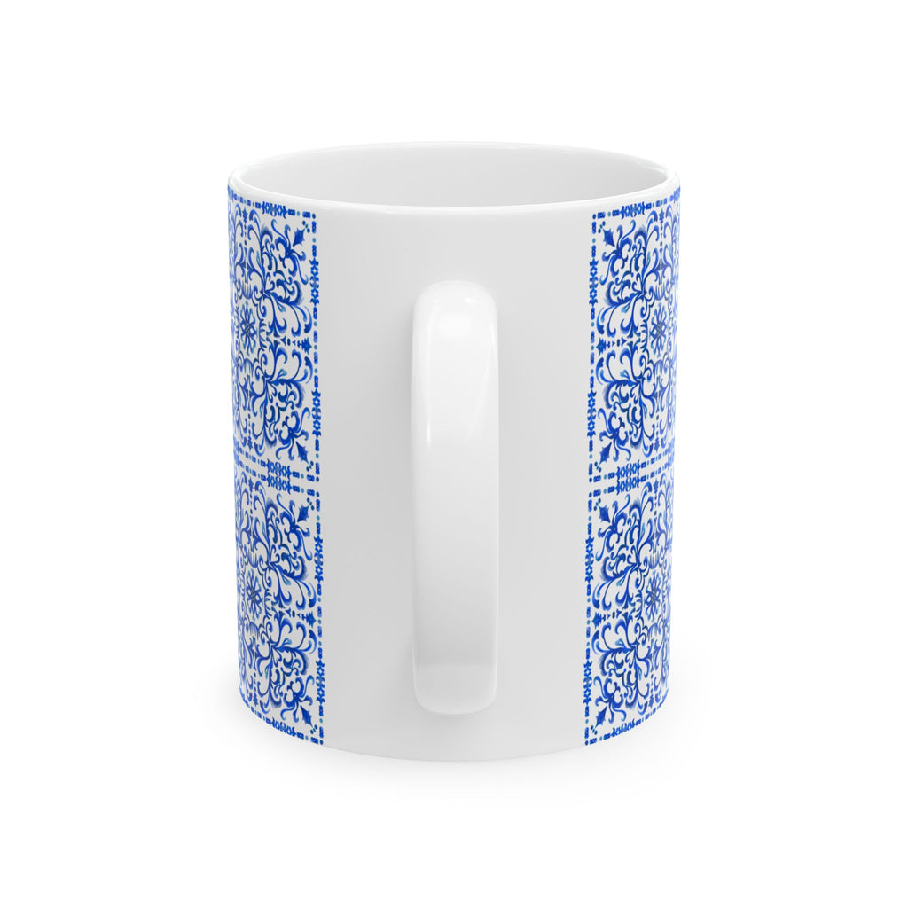 Azulejos Elegant Blue Pattern Ceramic Mug - Perfect for Coffee Lovers