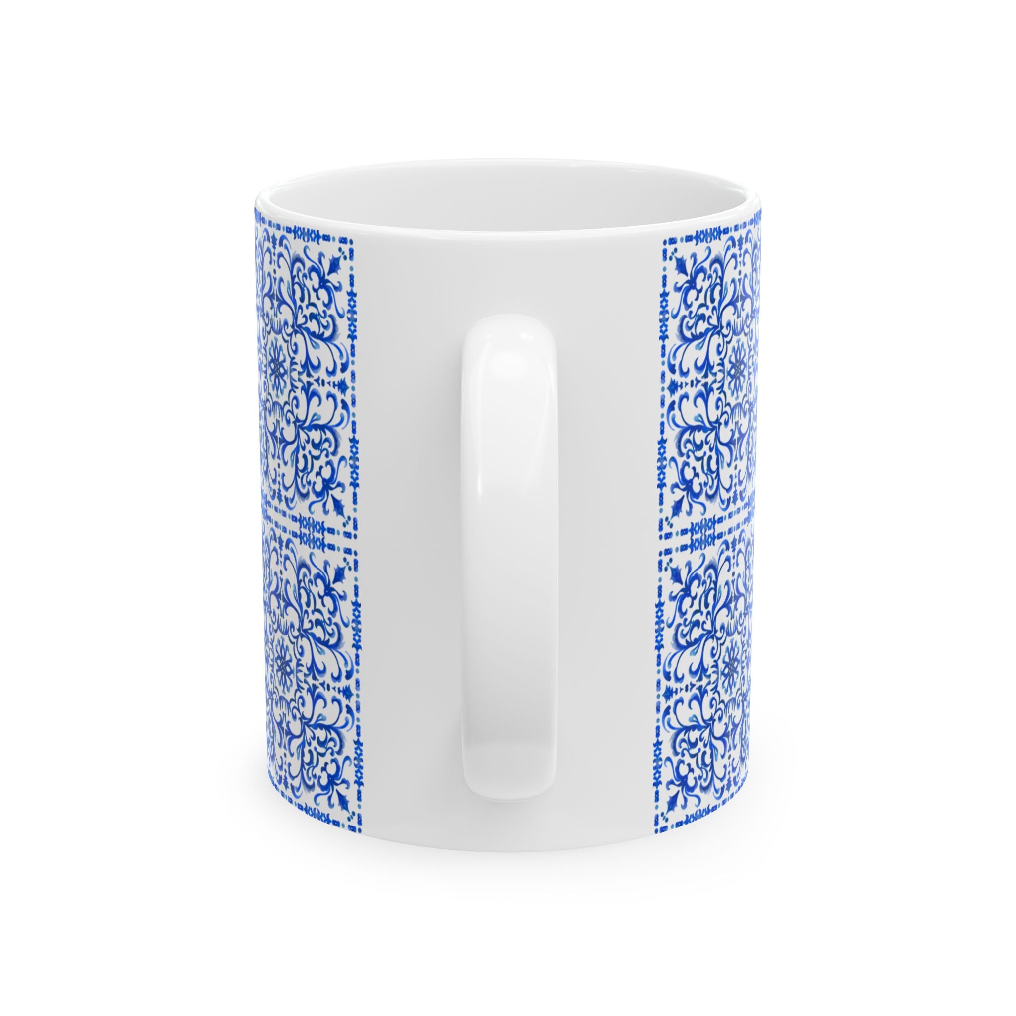 Azulejos Elegant Blue Pattern Ceramic Mug - Perfect for Coffee Lovers