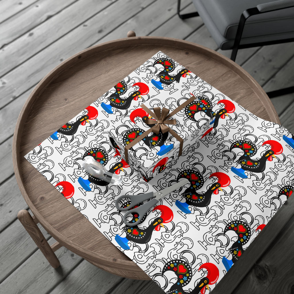 Festive Barcelos Rooster Gift Wrap Papers - Stylish and Playful Wrapping for All Occasions