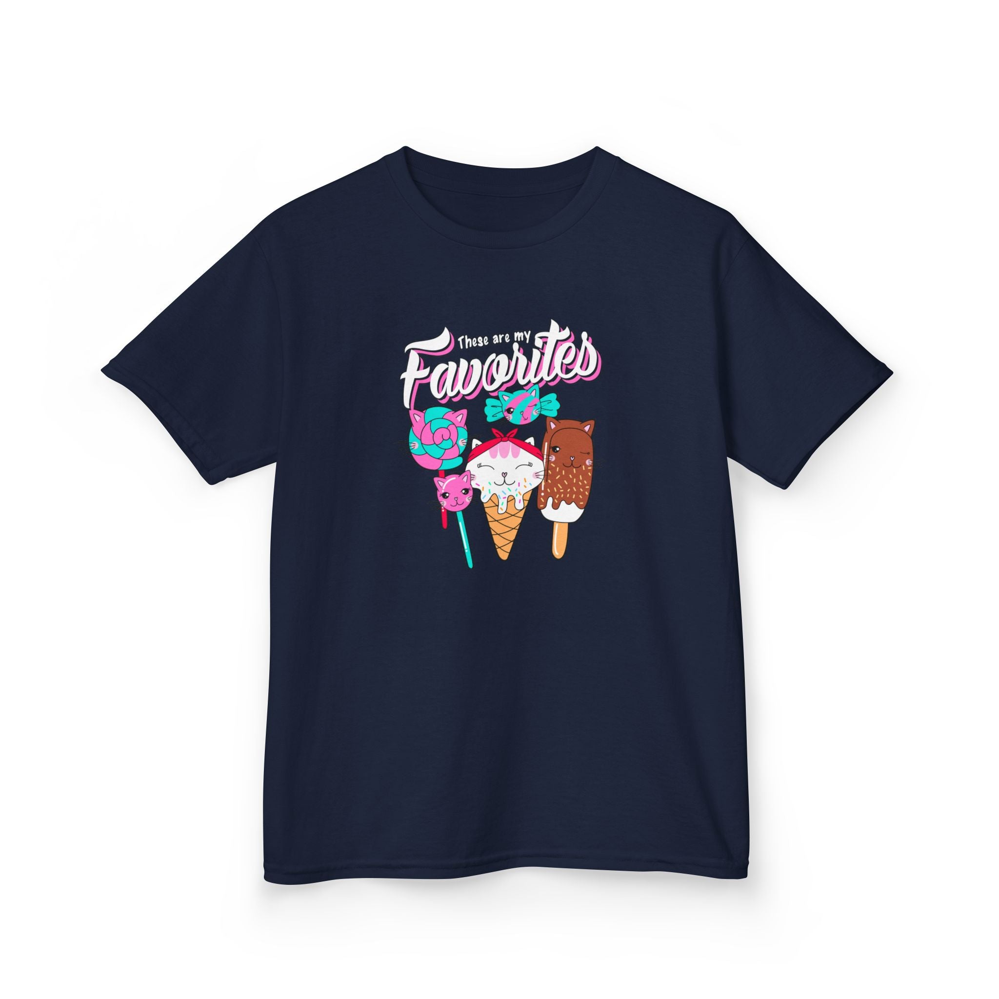 Ice Cream Favorites Kids Heavy Cotton Tee, Fun Summer T-Shirt, Cute Kids Apparel, Birthday Gift, Playdate Top