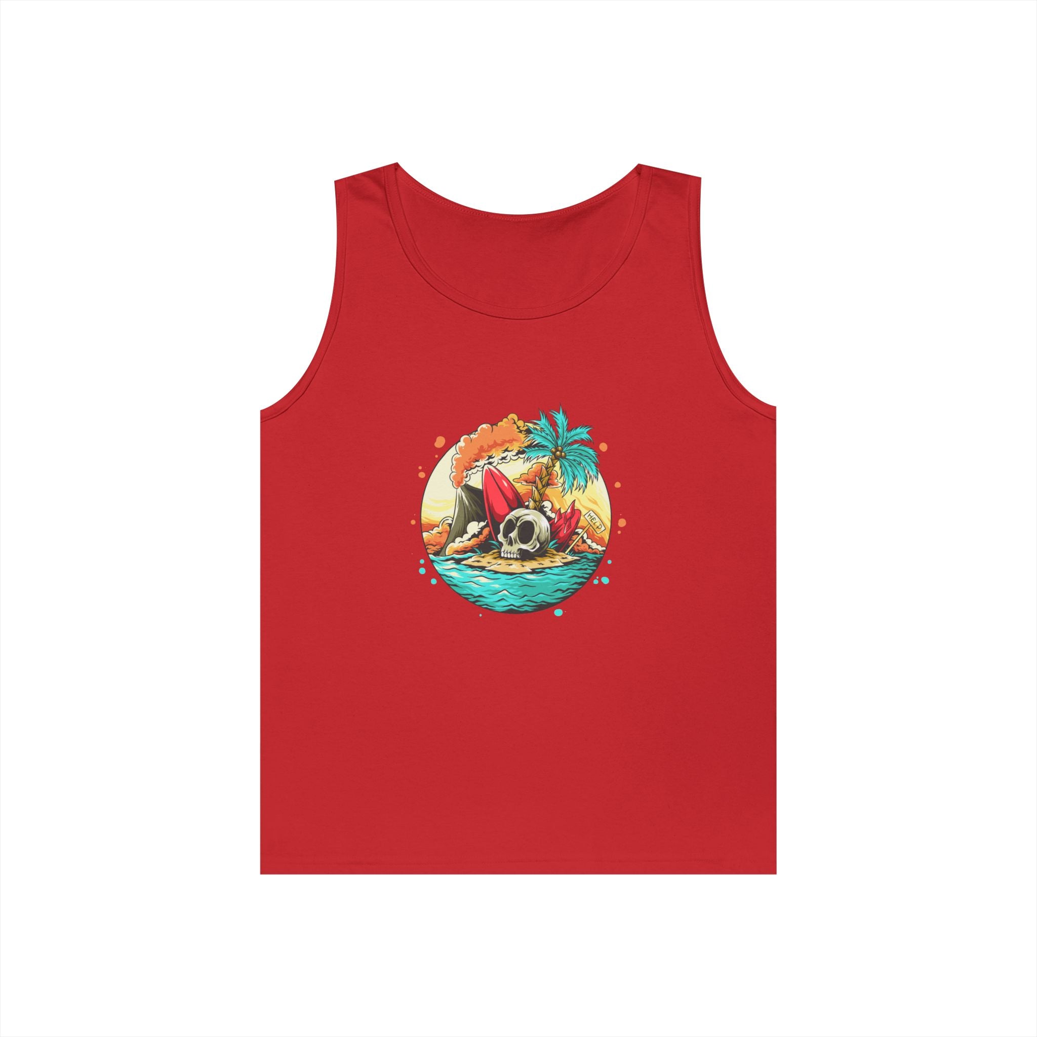 Beach Vibes Unisex Heavy Cotton Tank Top, Perfect for Summer, Casual Wear, Beach Days, Vacation, Festival Outfit