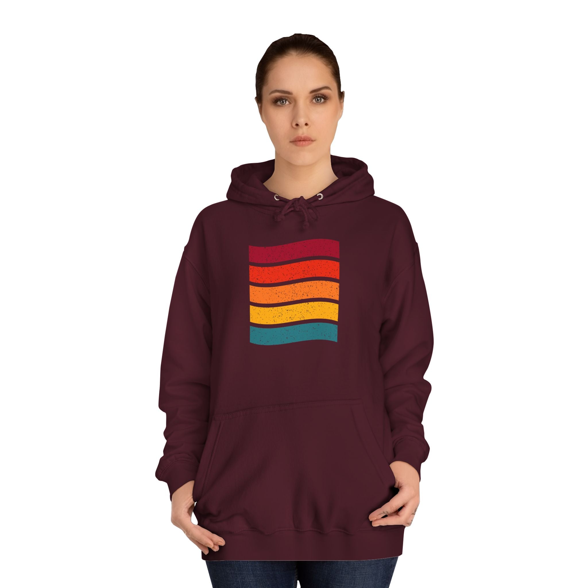 Colorful Stripe Unisex College Hoodie | Cozy Casualwear, Gifts for Students, Fall Fashion, College Events, Lounge Wear