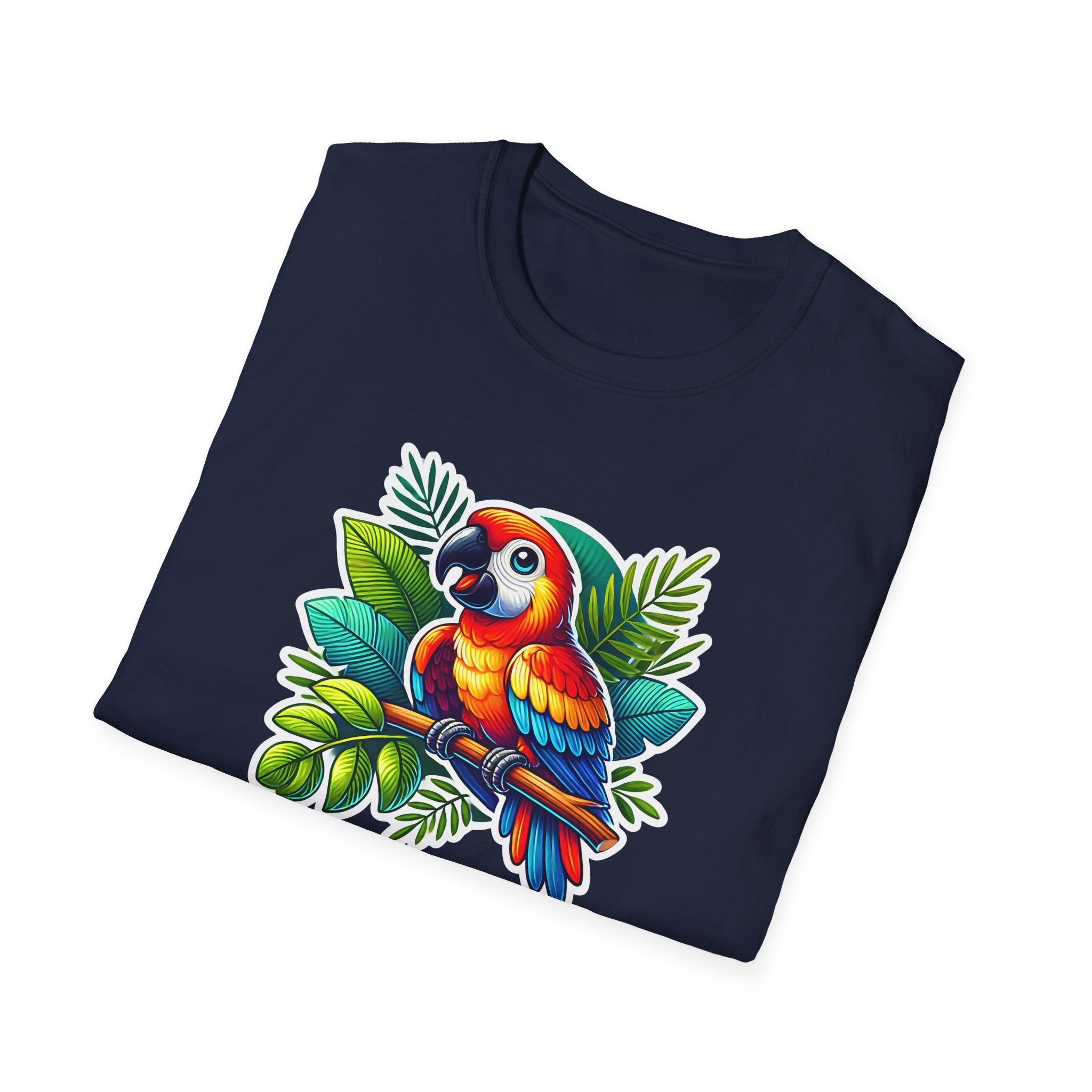 Tropical Parrot T-Shirt, Vibrant Animal Tee, Summer Style, Eco-Friendly Apparel, Perfect Gift for Nature Lovers, Casual Wardrobe Staple
