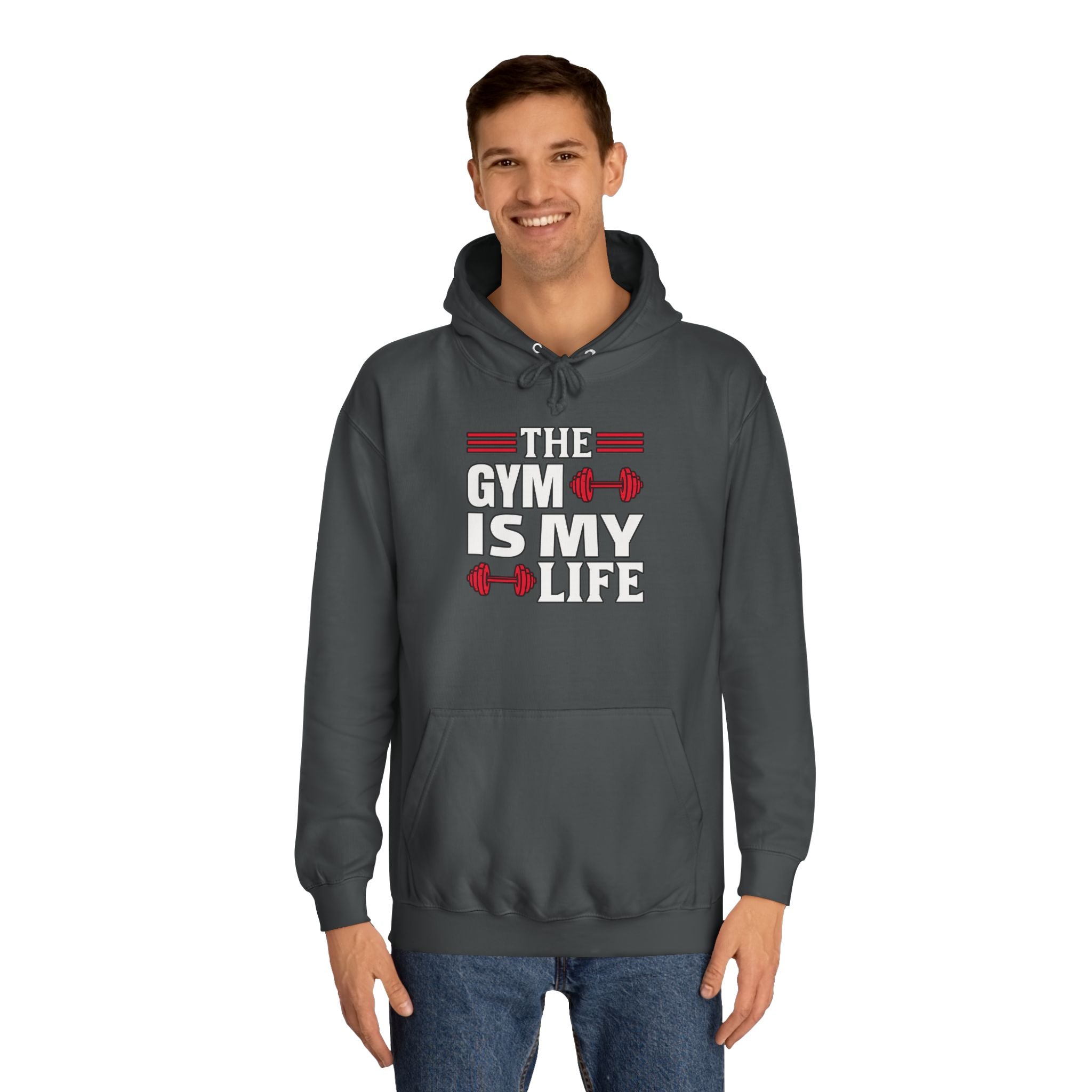 Gym Life Unisex Hoodie, Workout Sweatshirt, Fitness Apparel, Gift for Gym Lovers, College Casual Wear