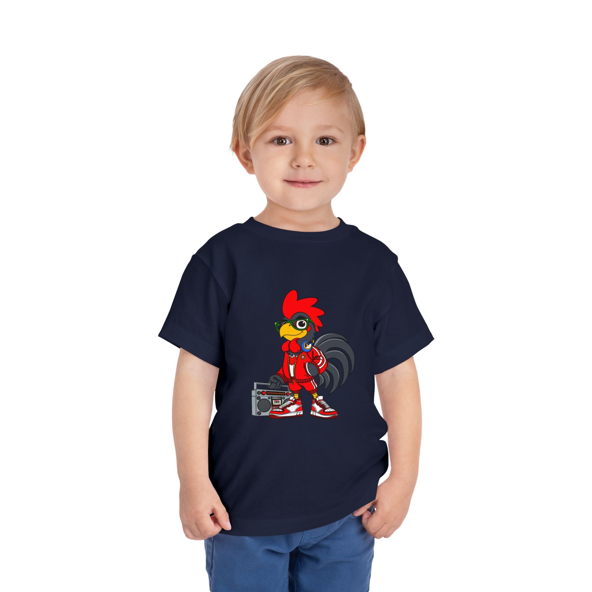 Hip-Hop Rooster Kids Tee, Toddler Short Sleeve Shirt, Fun T-Shirt, Hipster Apparel for Kids, Birthday Gift for Boys, Fun Theme Party