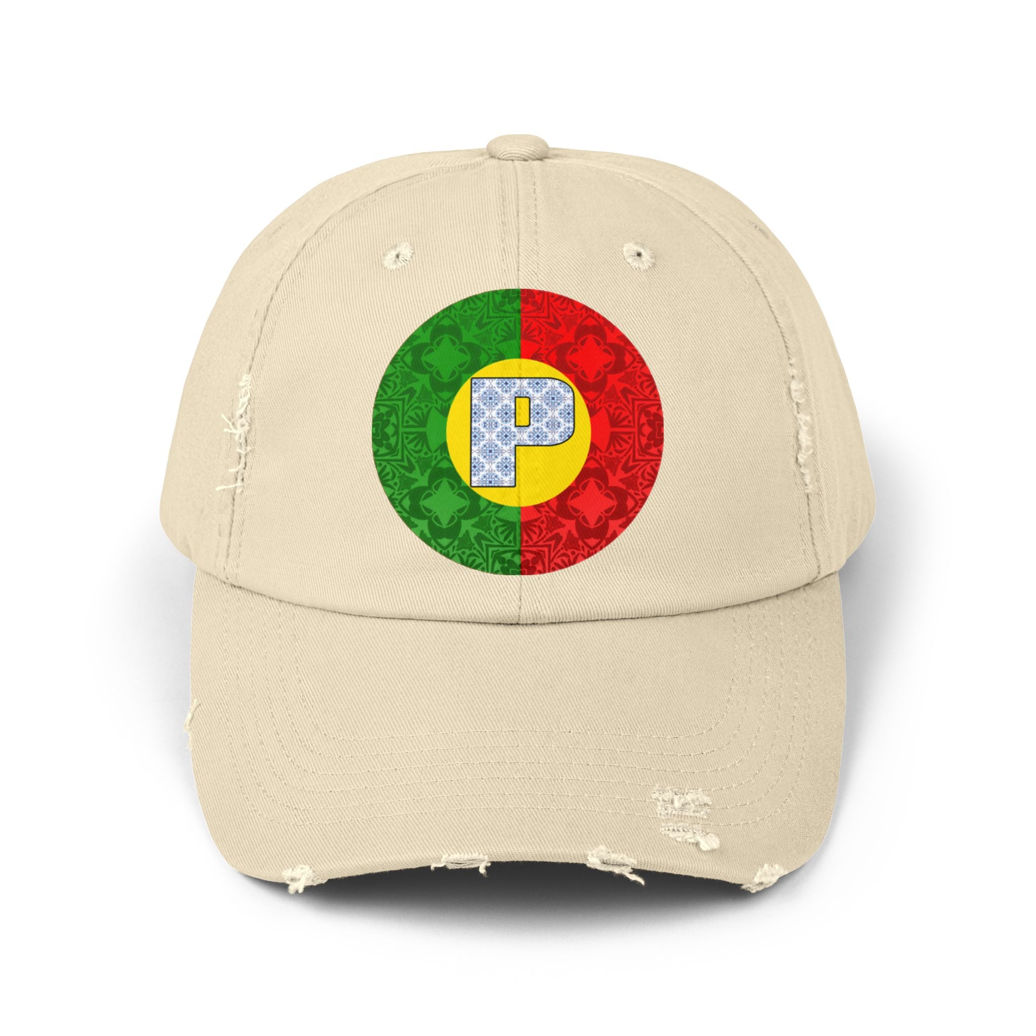 PORTUGAL Unisex Distressed Cap Colorful Portugal Flag Design, Perfect for Casual Outfits, Gift for Sports Fans, Summer Accessories, Festival