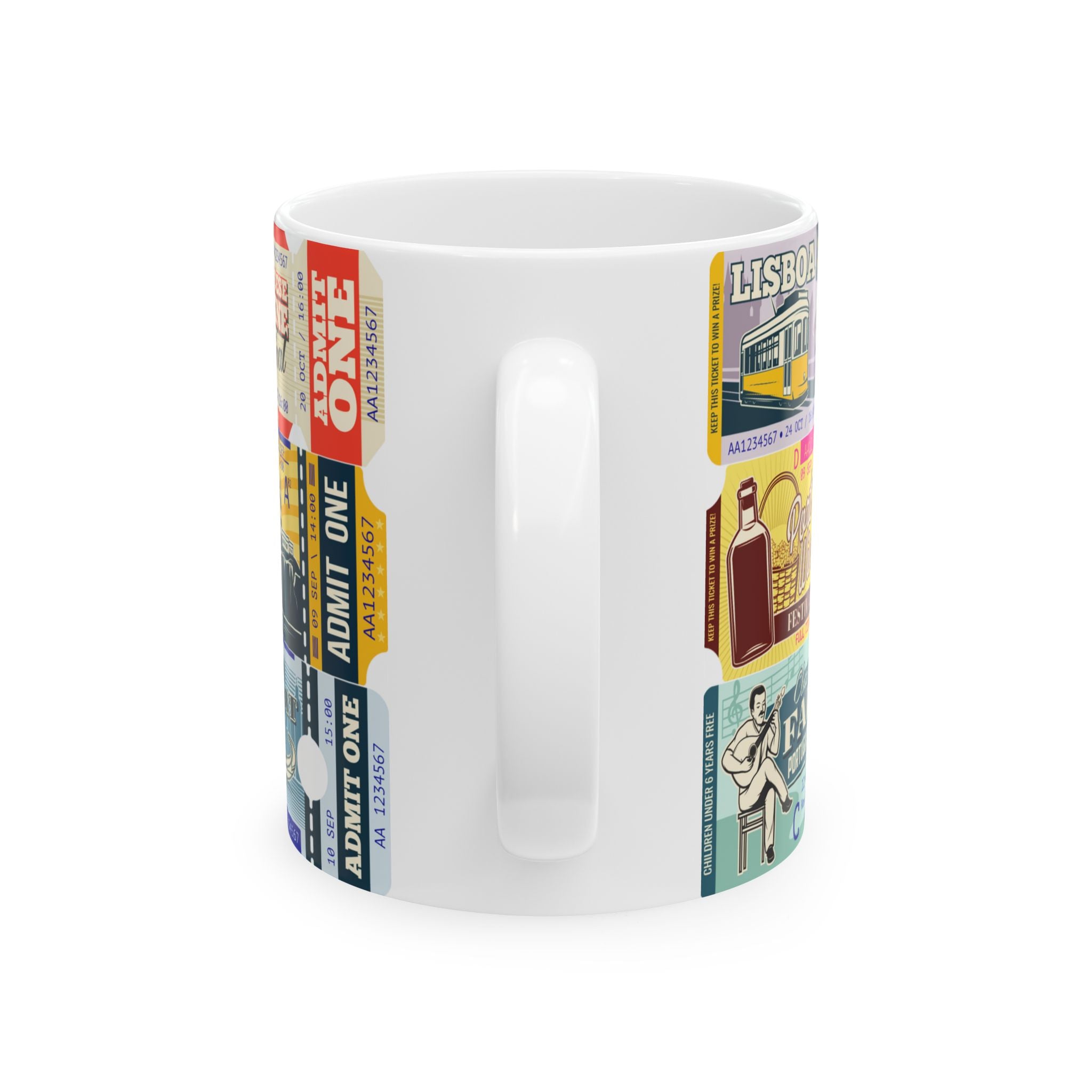 Colorful Portugal Festival Ticket Ceramic Mug