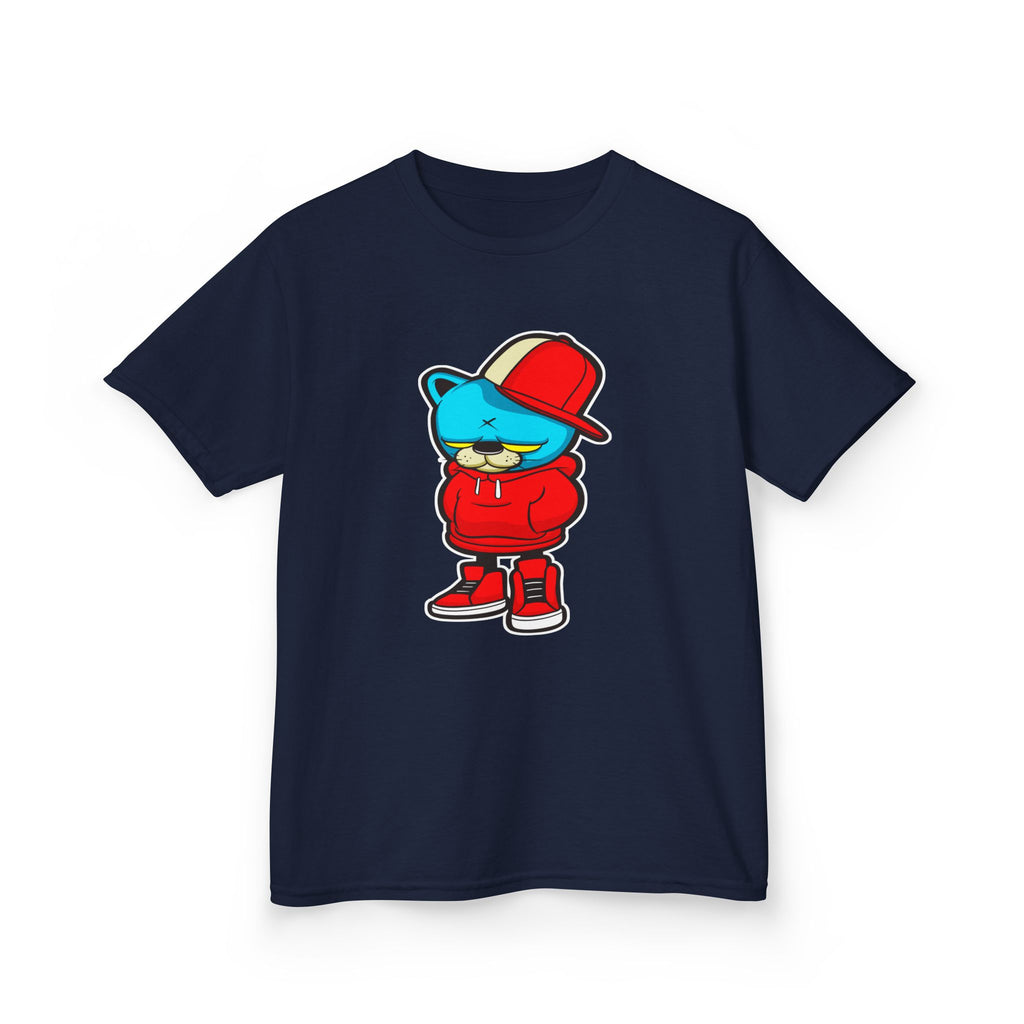 Cool Cartoon Bear Kids Tee, Trendy Youth T-Shirt, Hipster Gift, Cartoon Character Apparel, Streetwear for Kids
