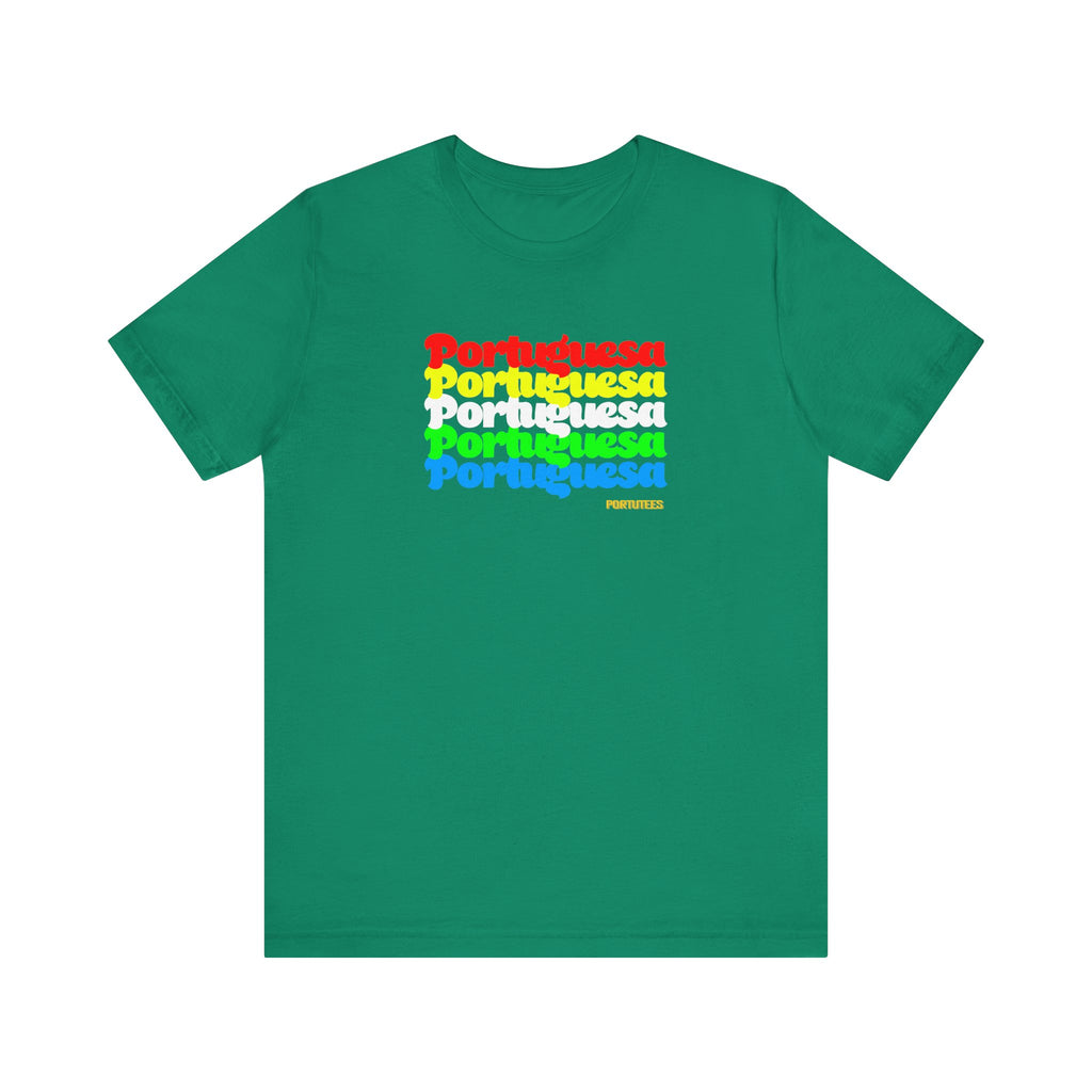 Portuguese Retro Rainbow Tee — "Portuguesa" Graphic T-Shirt