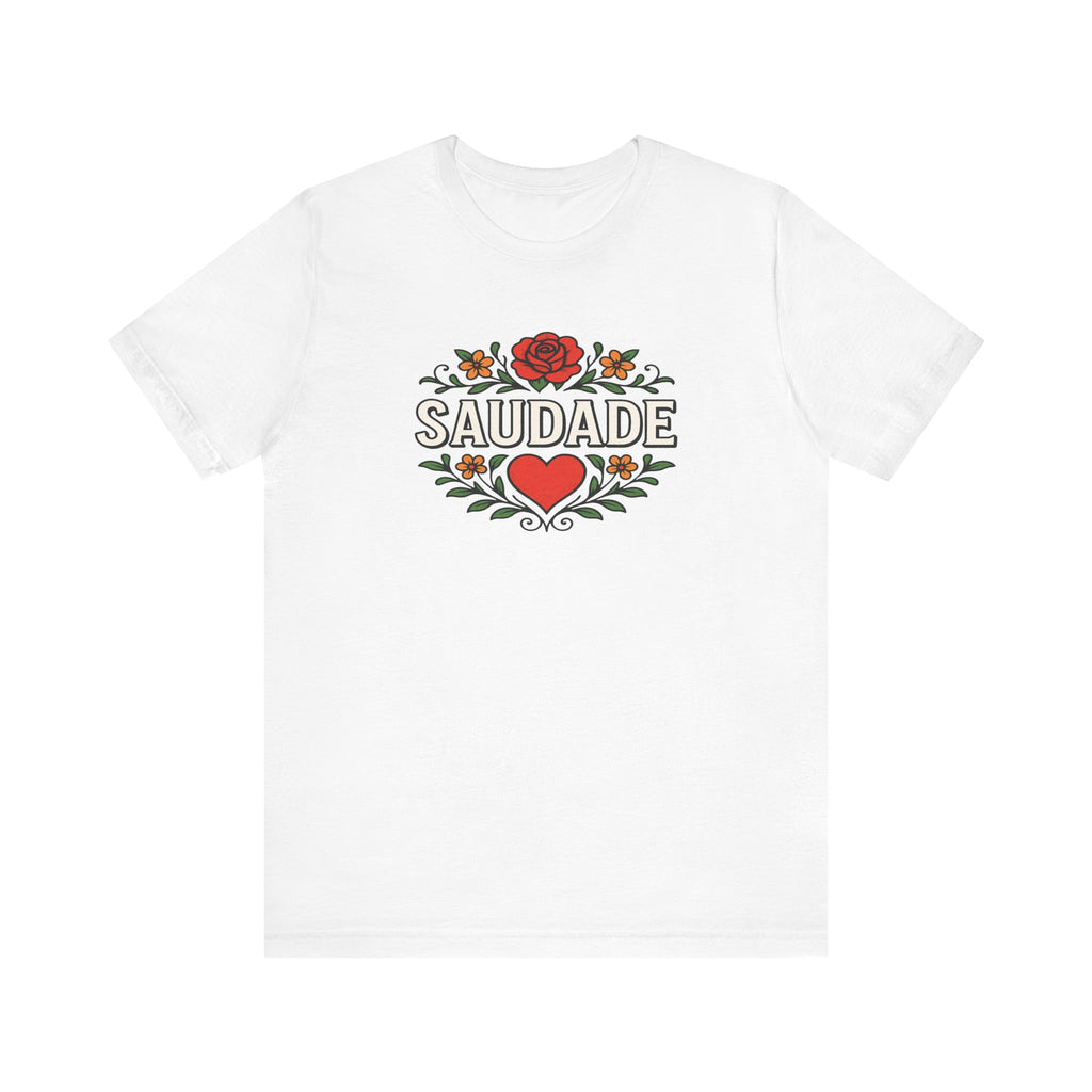 Saudade Floral Heart Tee — Portuguese Nostalgia T-Shirt