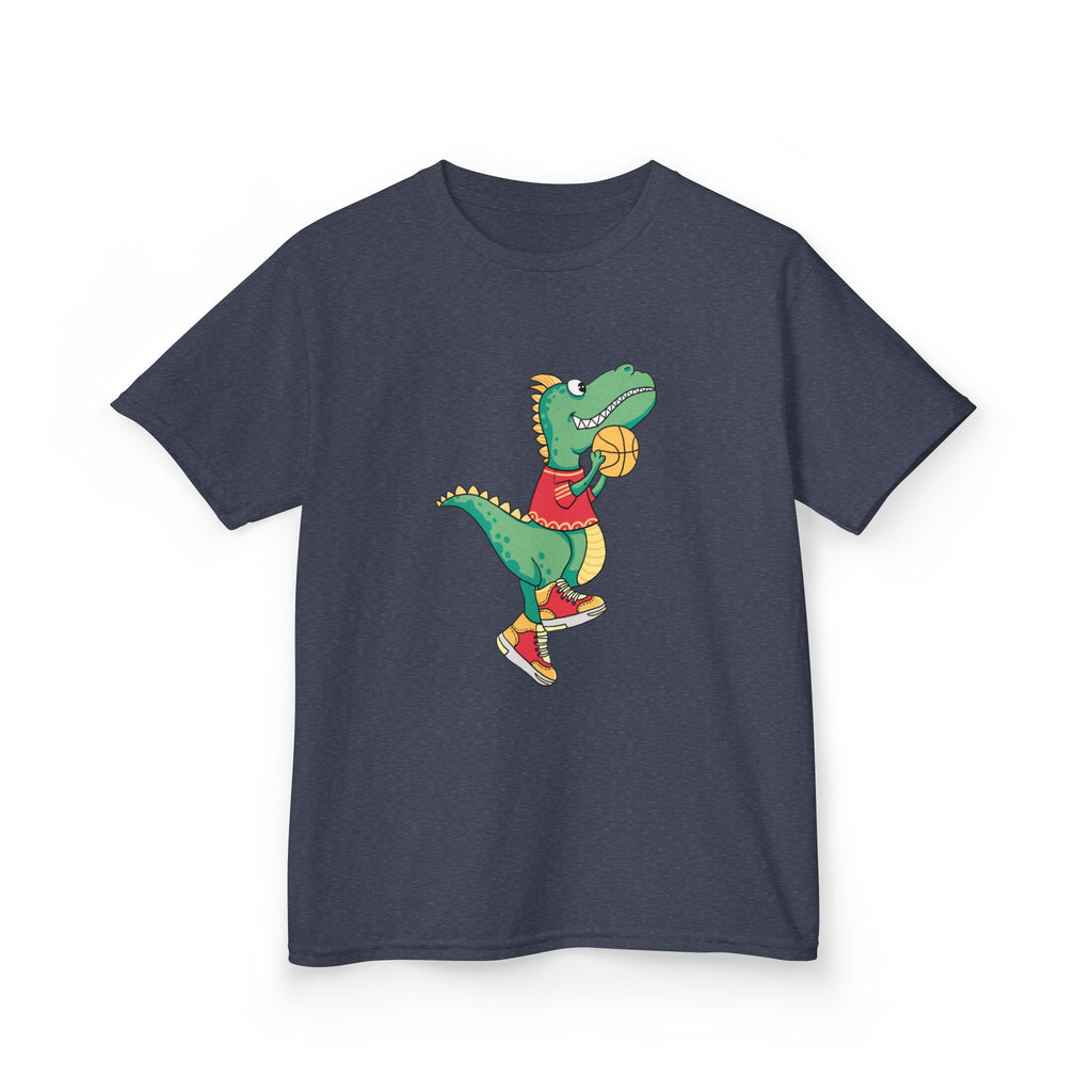 Dinosaur Basketball Kids Tee Fun Graphic Tee for Boys & Girls, Perfect for Birthdays, Playdates, Sports Events, Summer