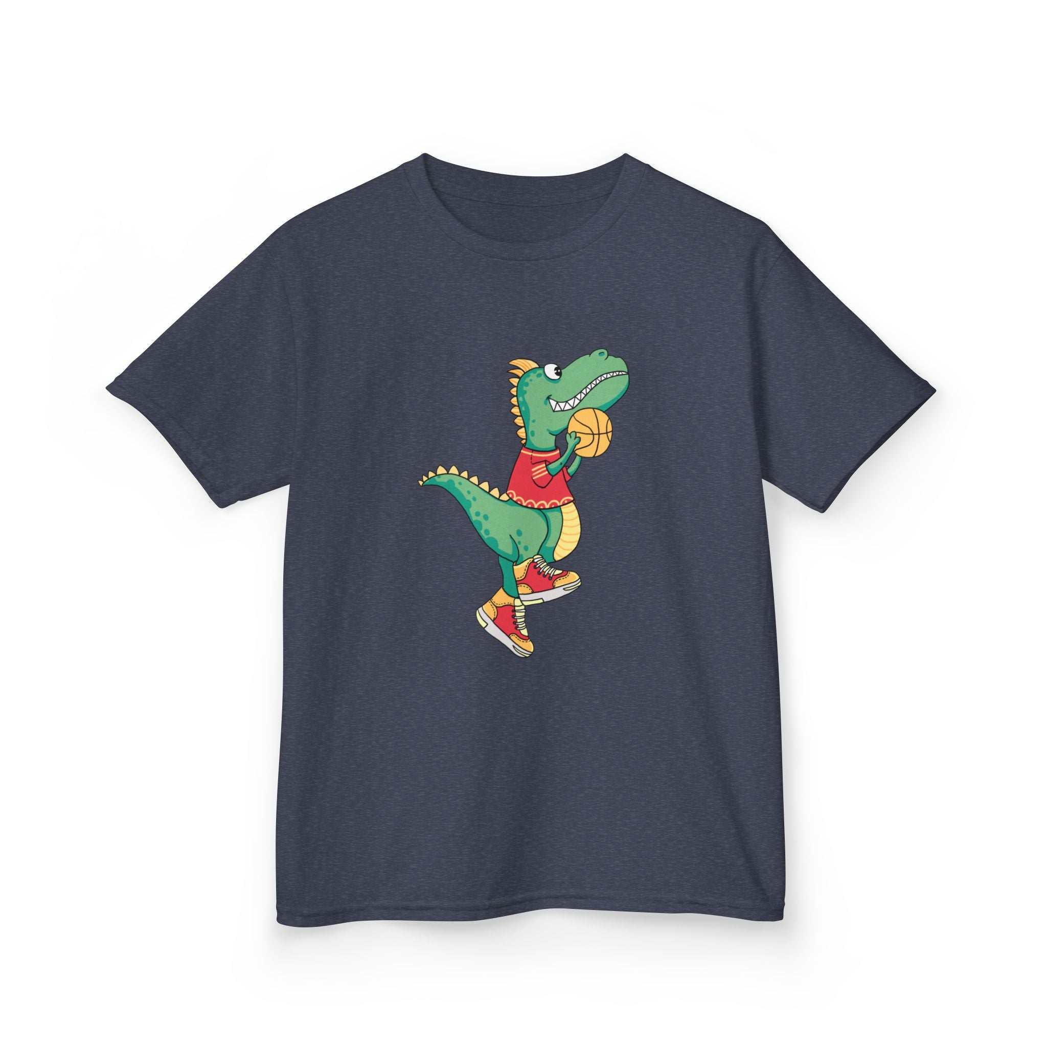 Dinosaur Basketball Kids Tee Fun Graphic Tee for Boys & Girls, Perfect for Birthdays, Playdates, Sports Events, Summer