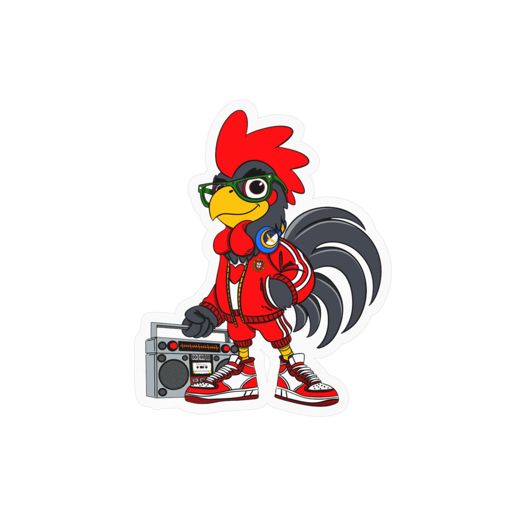 Hip-Hop Rooster Vinyl Decal, Fun Stickers for Laptop, Car, Wall, Office Decor, Gift for Chicken Lovers, Retro Vibe