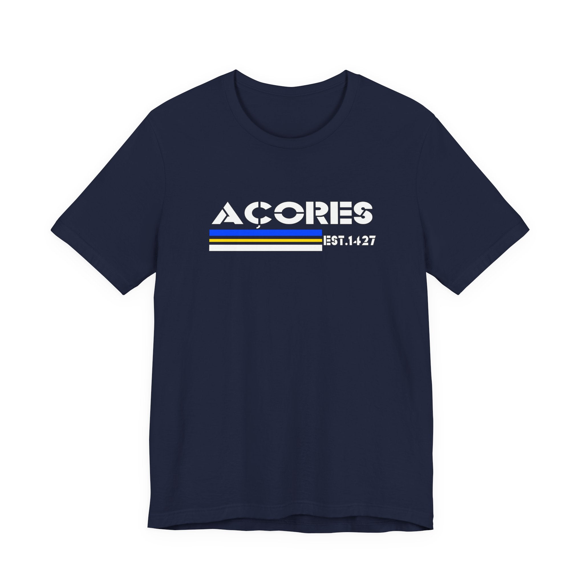 Azores Retro Stripe Tee — "AÇORES EST. 1427"