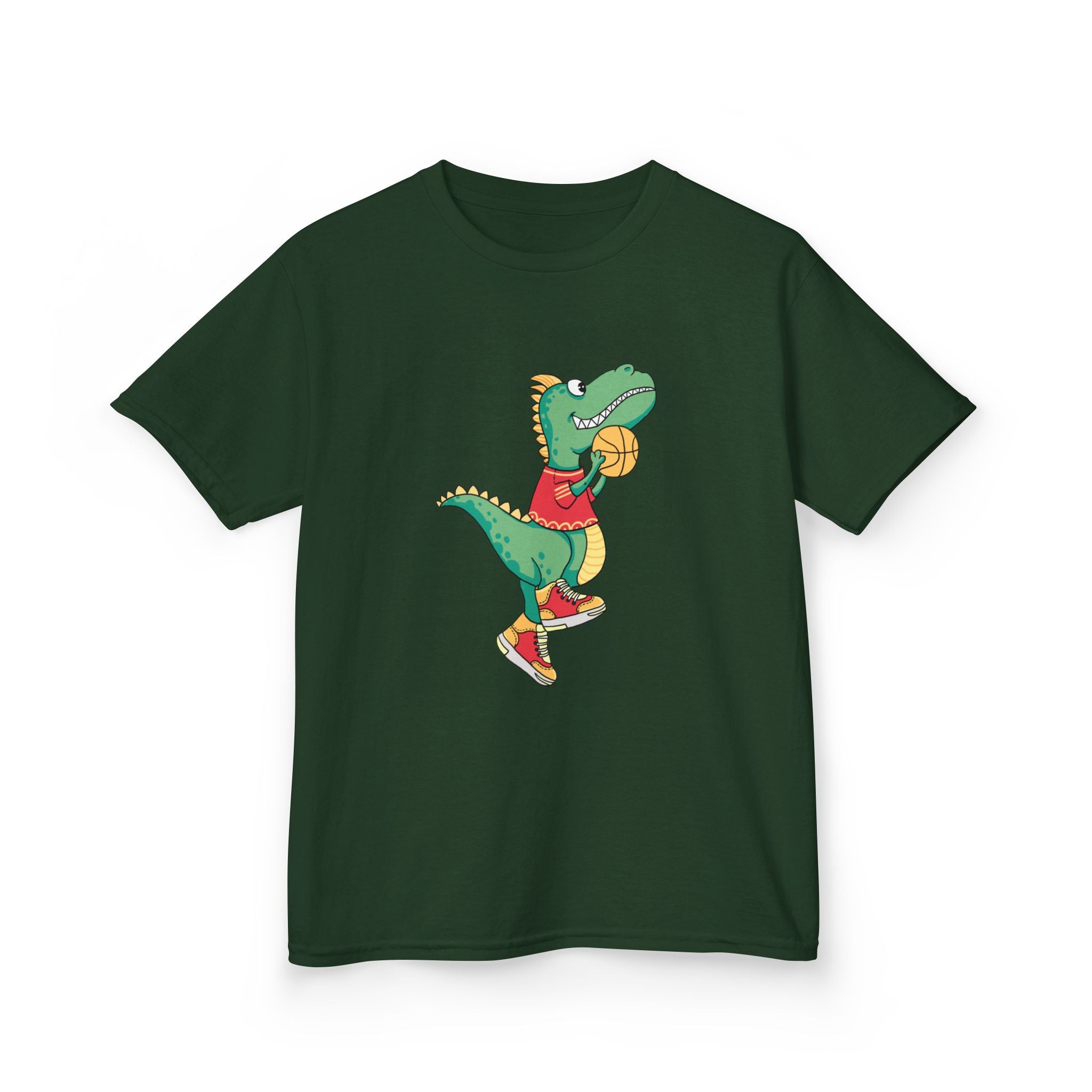 Dinosaur Basketball Kids Tee Fun Graphic Tee for Boys & Girls, Perfect for Birthdays, Playdates, Sports Events, Summer