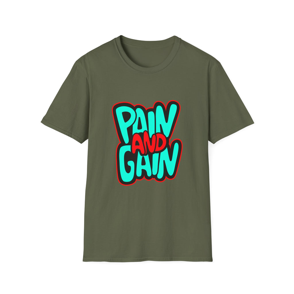 Pain and Gain Inspirational Unisex T-Shirt, Motivational Tee for Fitness Enthusiasts, Workout Apparel, Gift for Gym Lovers, Casual Wear,