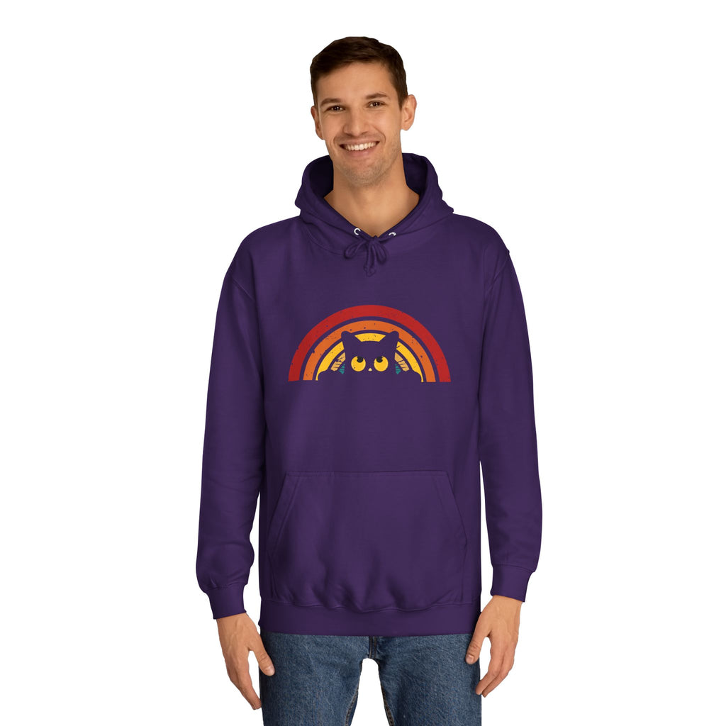 Cozy Rainbow Owl Hoodie, Cute College Sweatshirt, Unisex Gift, Fall Favorite, Nature Lover Apparel, Perfect for Students