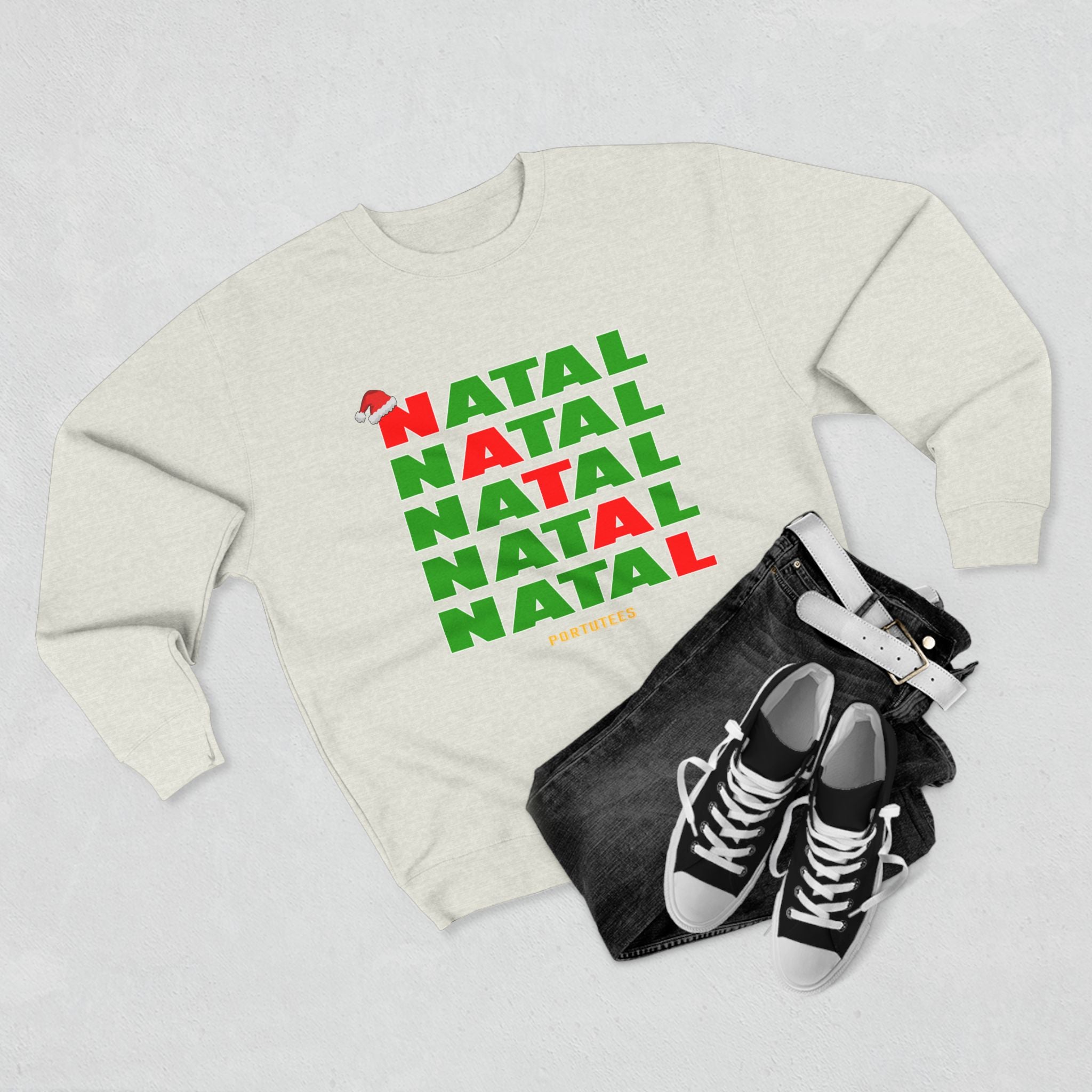 Festive Unisex Crewneck Sweatshirt - 'NATAL' Christmas Design