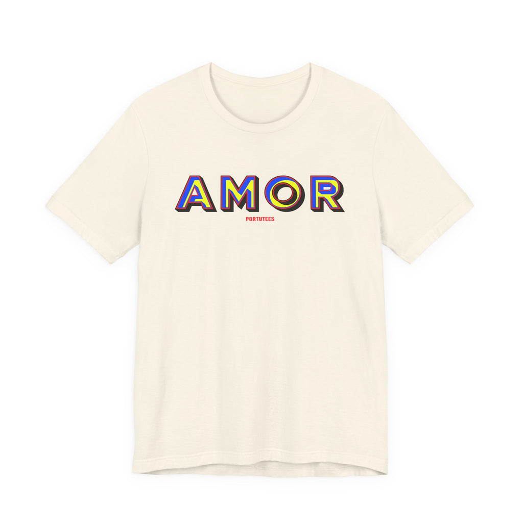 AMOR Graphic Tee — Colorful Retro Love T-Shirt