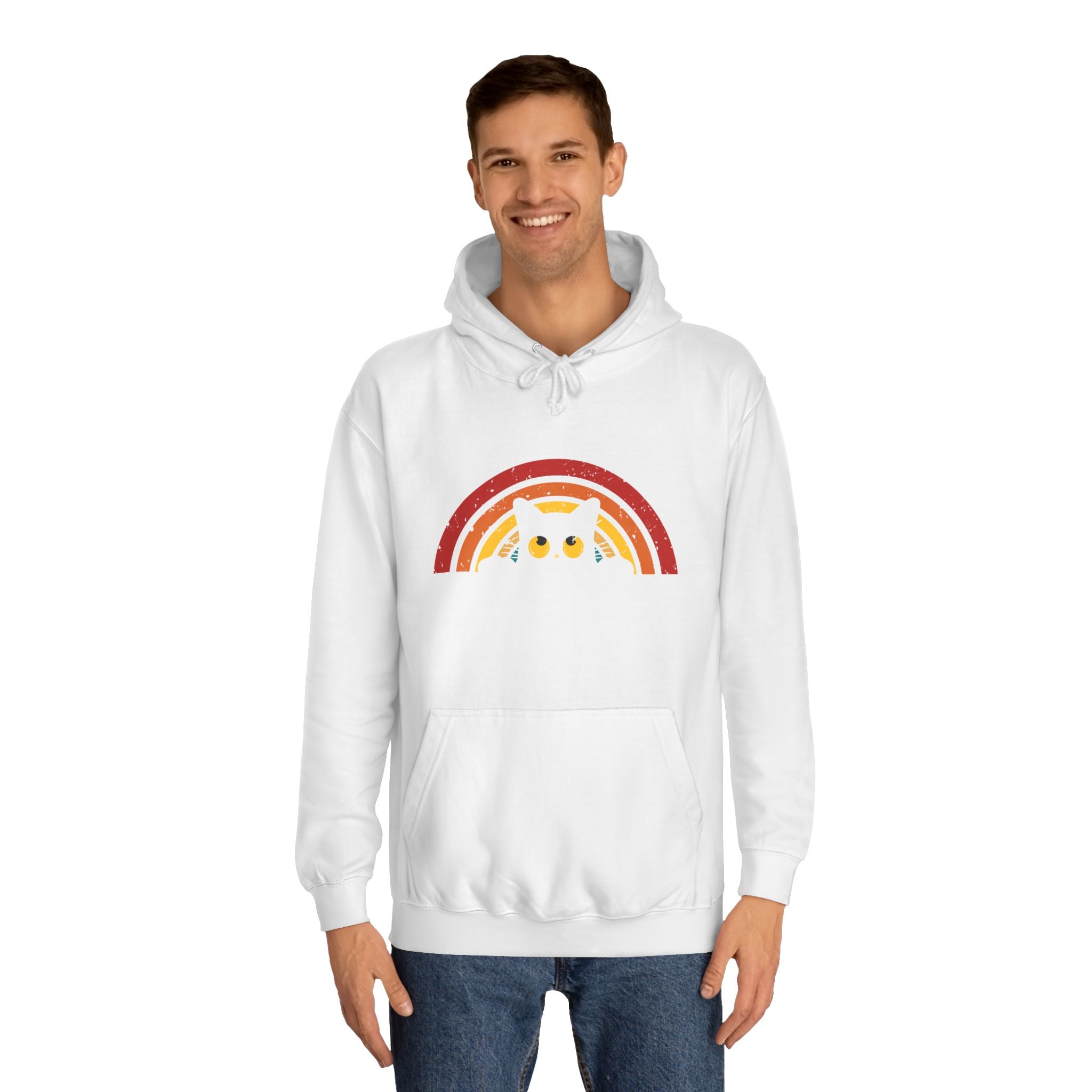 Cozy Rainbow Owl Hoodie, Cute College Sweatshirt, Unisex Gift, Fall Favorite, Nature Lover Apparel, Perfect for Students