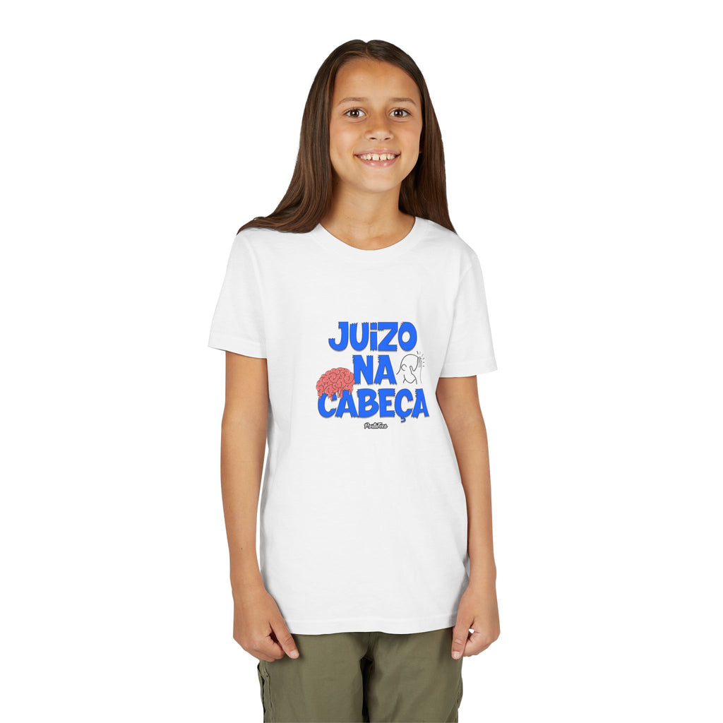 Juízo na Cabeça Youth Short Sleeve Tee - Fun Graphic T-Shirt for Kids