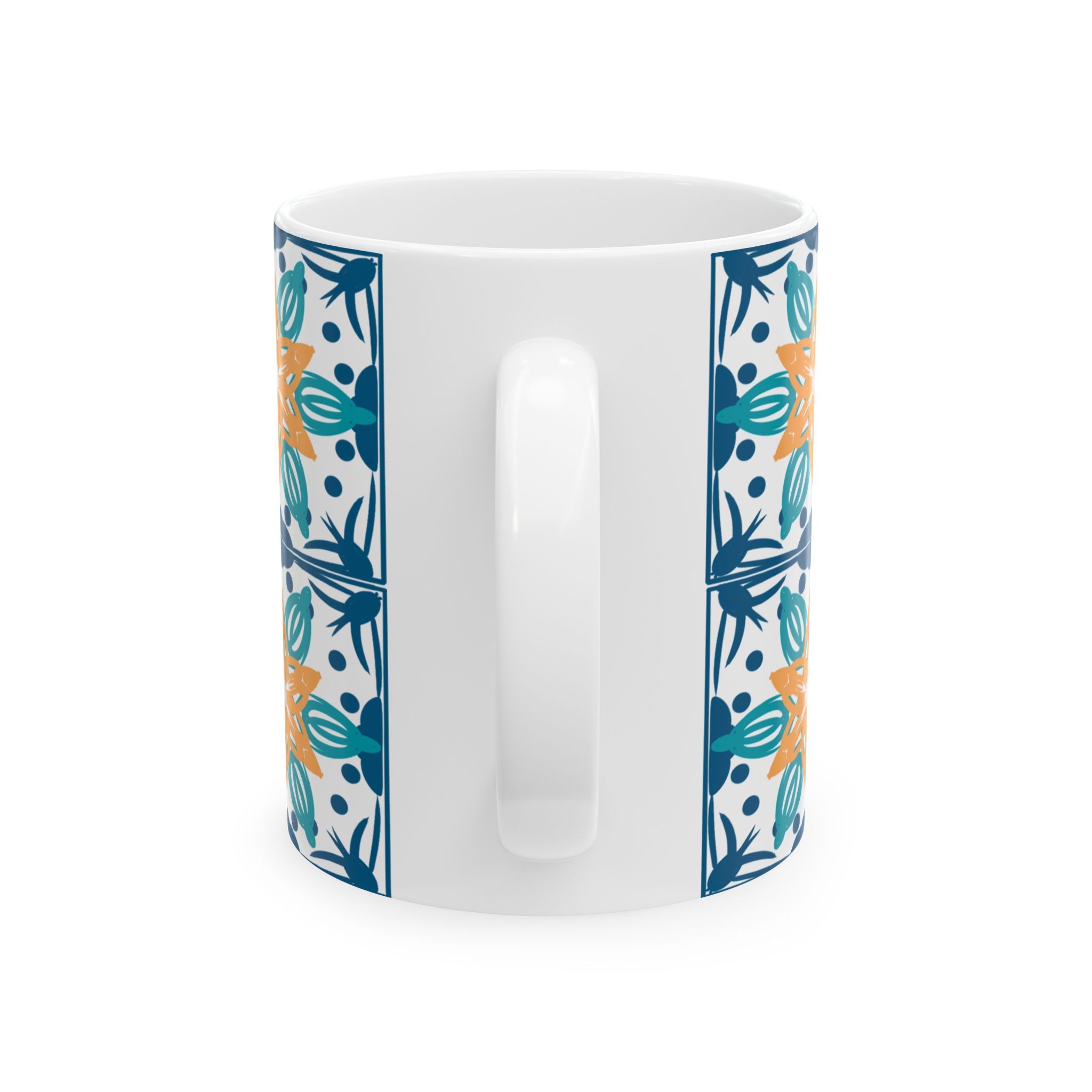 Azulejos Bohemian Floral Ceramic Mug - Colorful 11oz Cup for Coffee Lovers