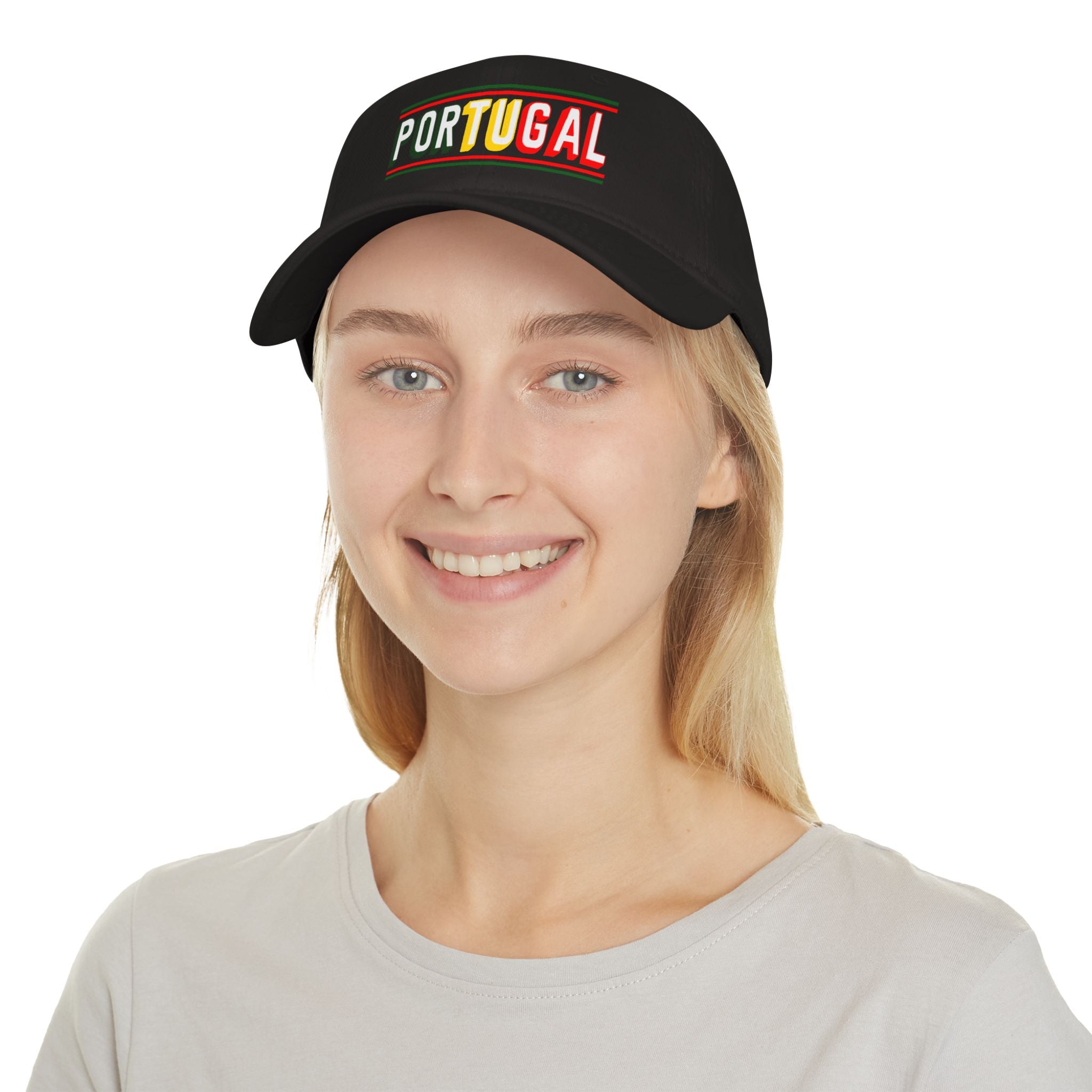 Portugal Flag Colors Embroidered Baseball Cap — Low Profile Portugal Hat
