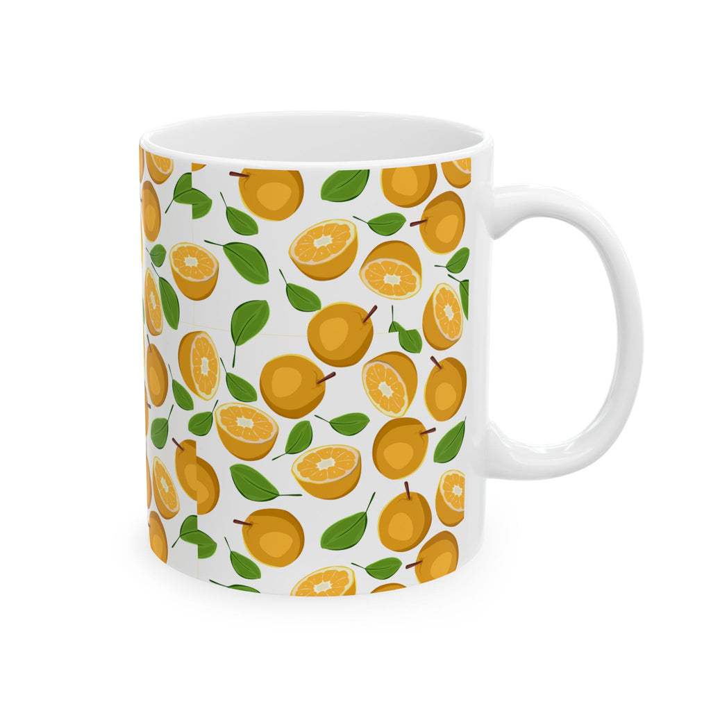 Citrus Fruit Ceramic Mug, Perfect for Tea & Coffee Lovers, Gift for Citrus Enthusiasts, Kitchen Decor, Orange Lover's Gift