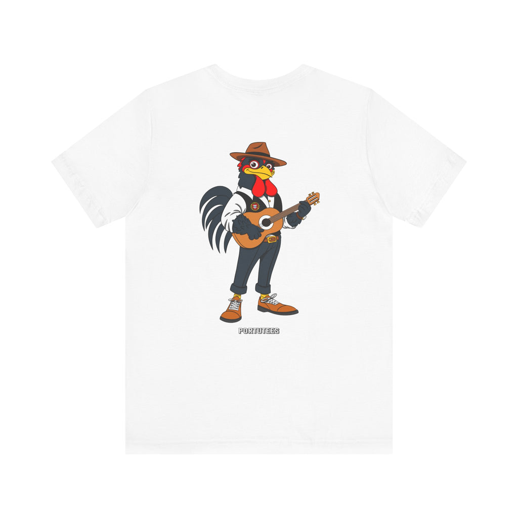 Fado Rooster Music Tee | Unisex Jersey Short Sleeve Tee, Funny Animal Shirt, Gift for Musicians, Casual Style, Chicken Lover Apparel,