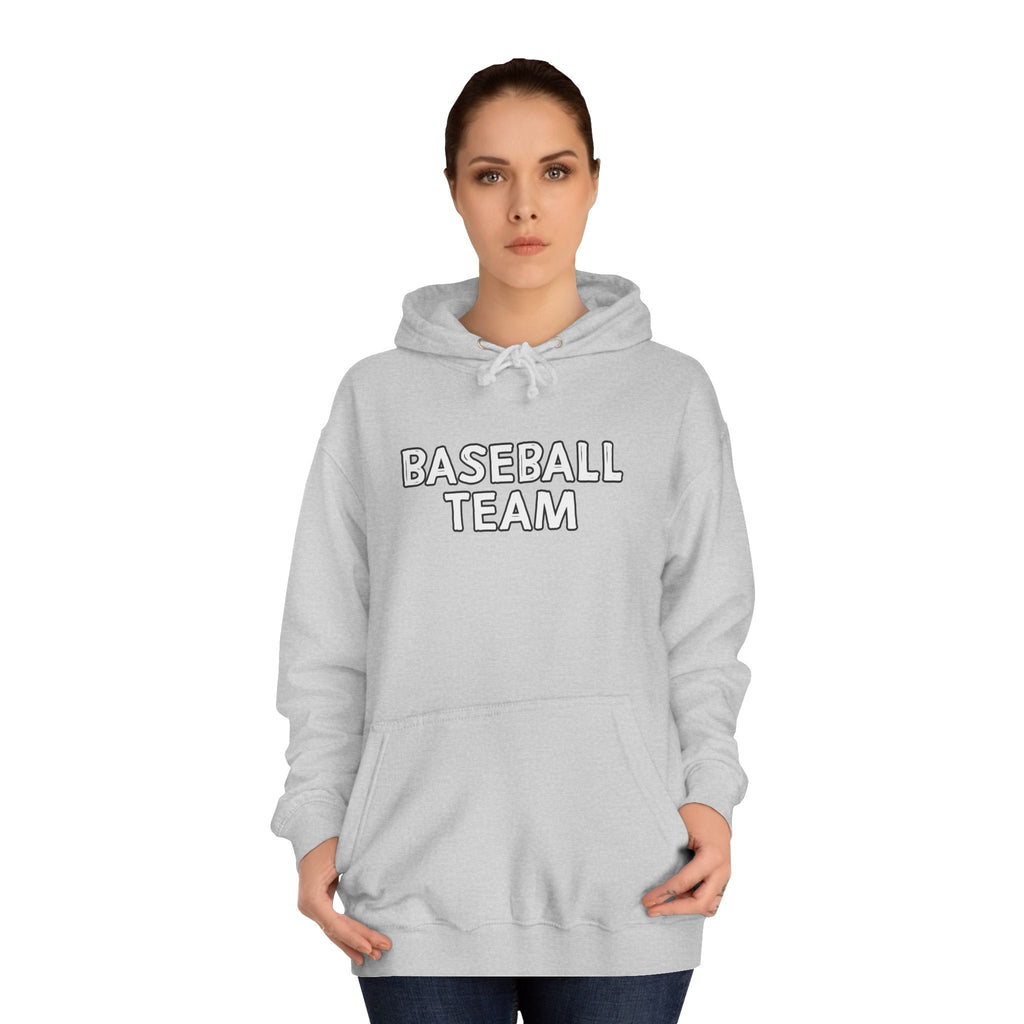 Baseball Team Unisex College Hoodie, Cozy Sportswear, College Apparel, Gift for Athletes, Team Spirit Wear, Everyday Comfort