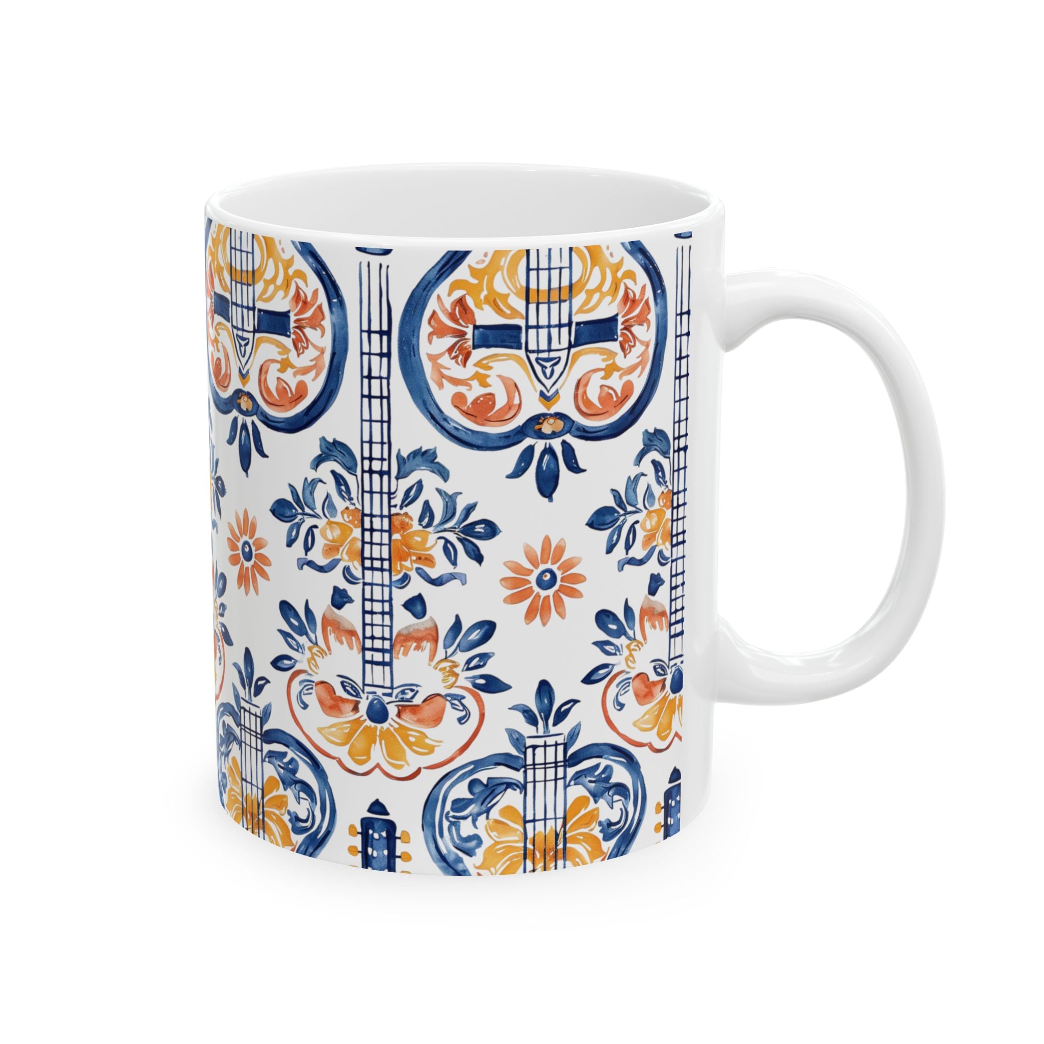 FADO Florals & Strings Ceramic Mug - A Colorful Touch for Coffee Lovers