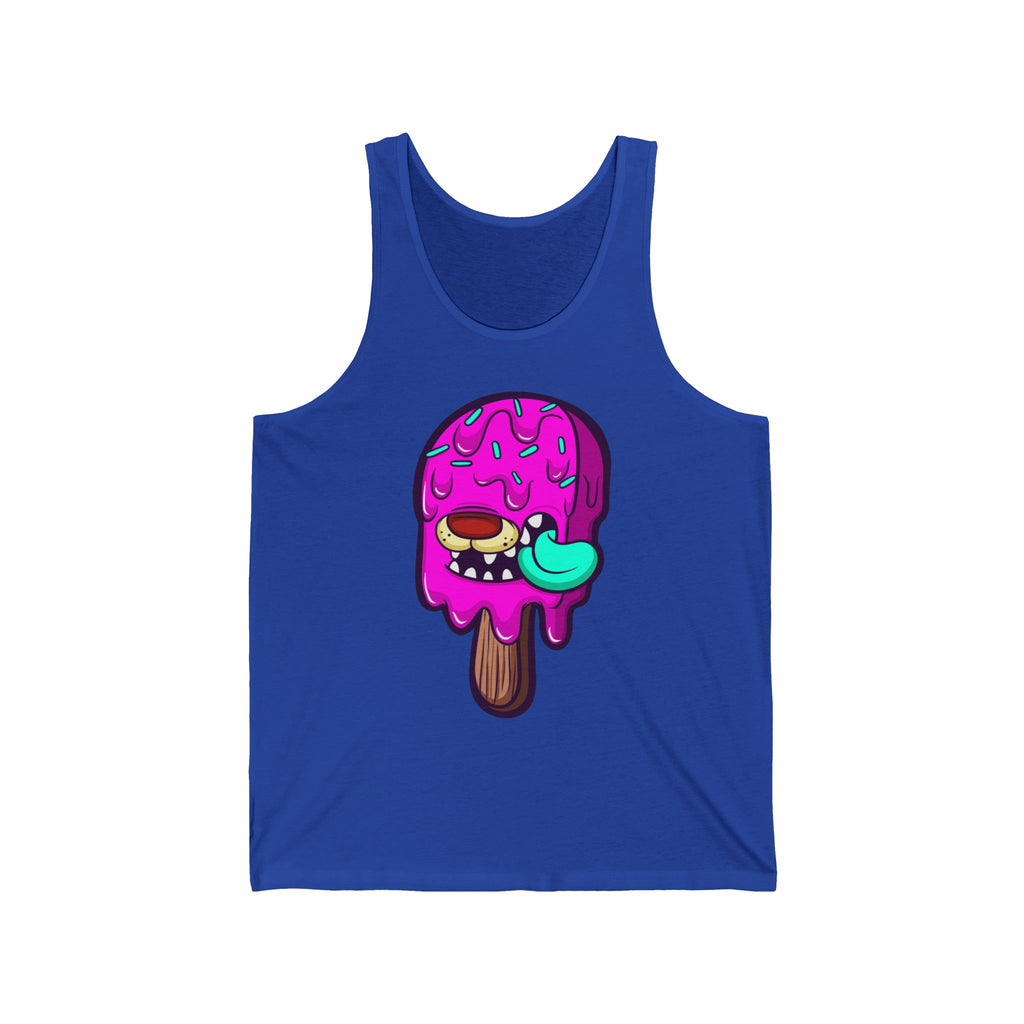 Cute Cartoon Ice Cream Unisex Jersey Tank, Summer Style, Beachwear, Gift for Ice Cream Lovers, Cool Casual Wear, Fun Fashion