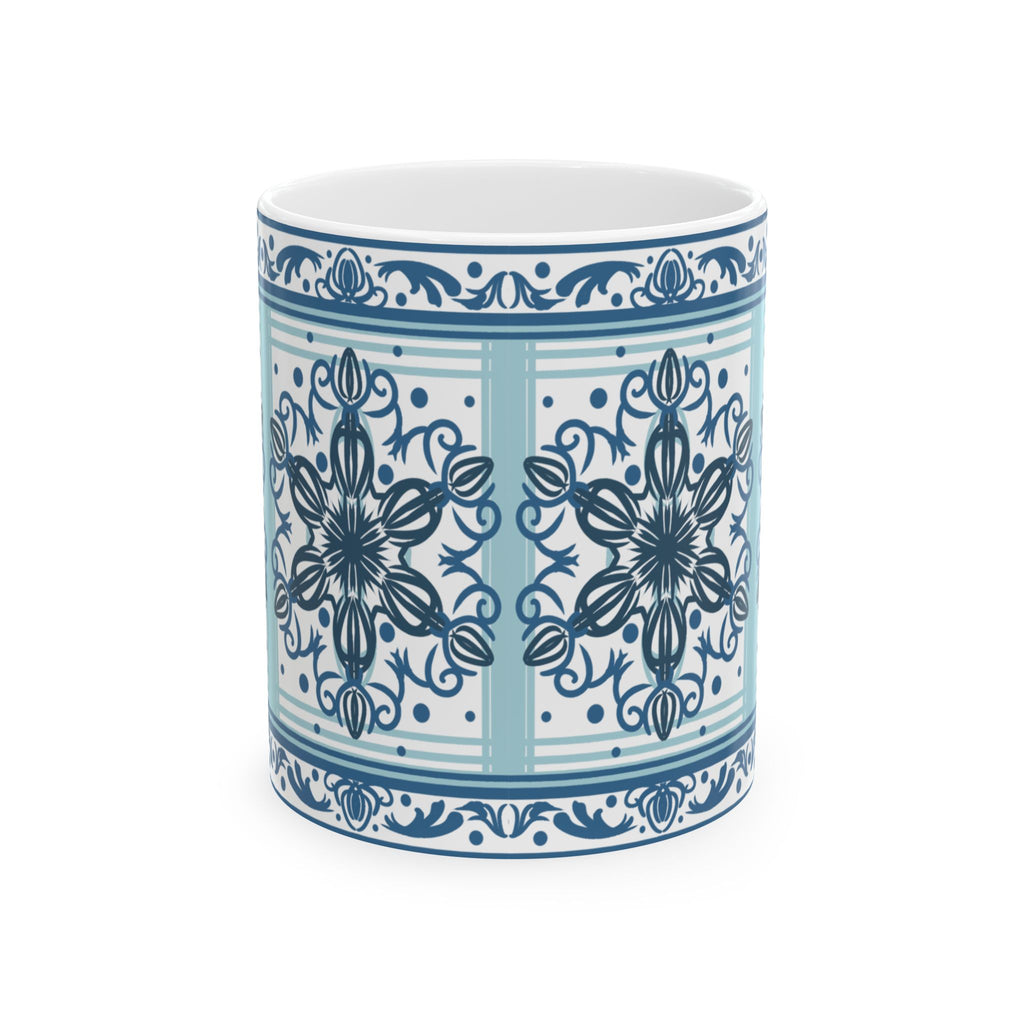 Azulejos Elegant Blue Pattern Ceramic Mug - Perfect for Coffee Lovers
