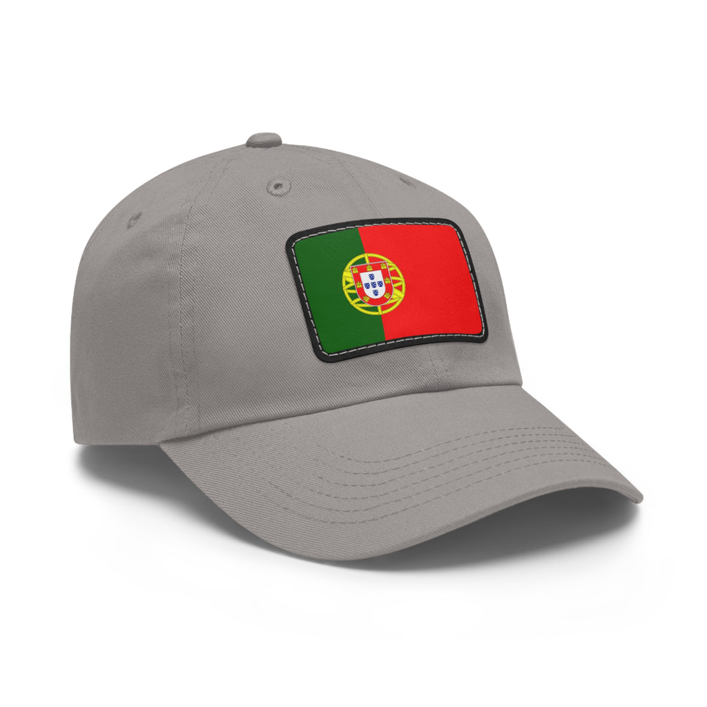 Portugal Flag Leather Patch Dad Hat – Vintage Rectangular Emblem Cap