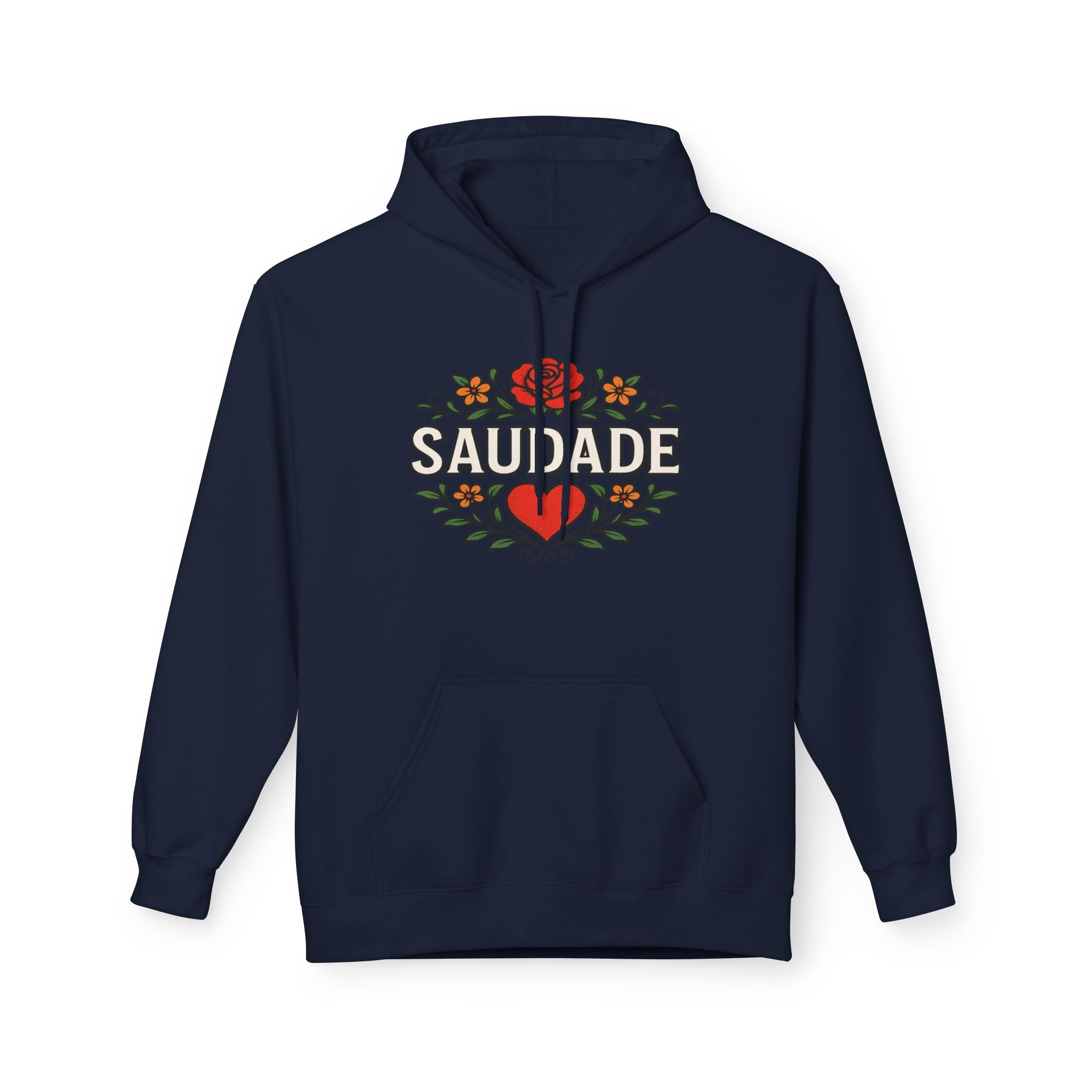 Saudade Floral Heart Hoodie – Portuguese Nostalgia Sweatshirt