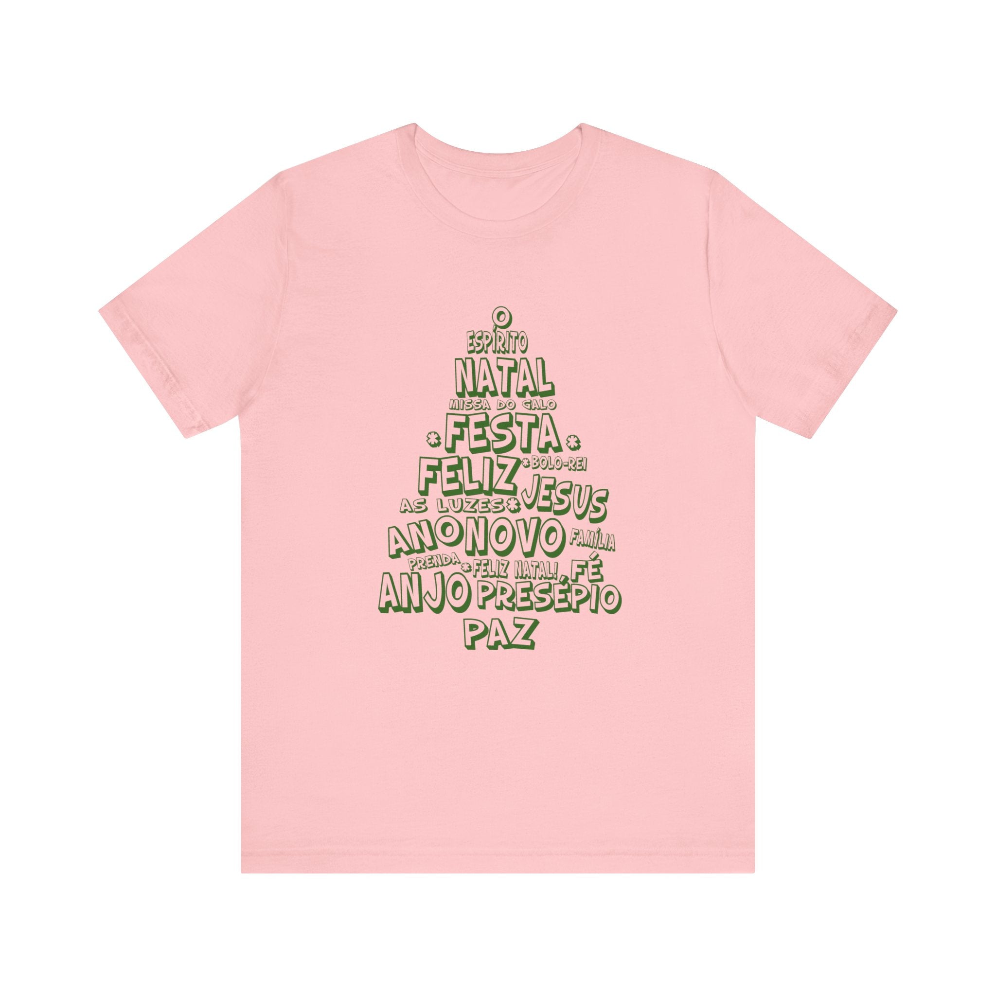 Portuguese Christmas Tree Typography Tee – Feliz Natal Portuguese Holiday T-Shirt