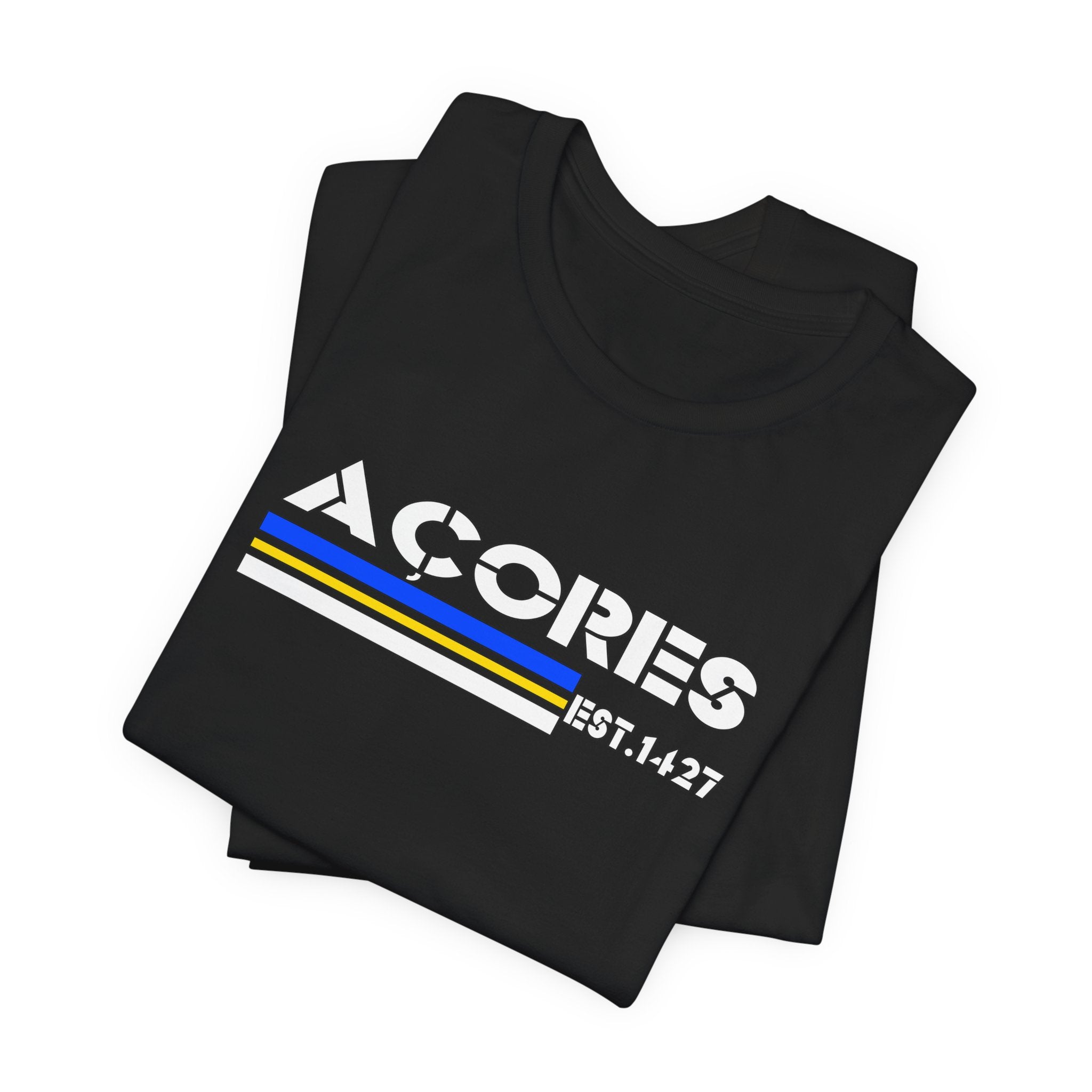 Azores Retro Stripe Tee — "AÇORES EST. 1427"