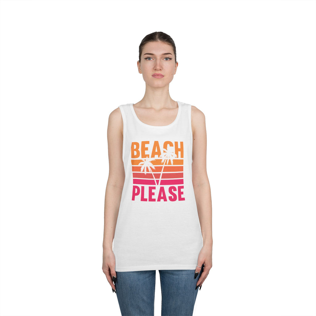 Beach Please Tank Top, Summer Apparel, Unisex Summer Wear, Vacation Style, Gift for Beach Lovers, Pool Party Outfit