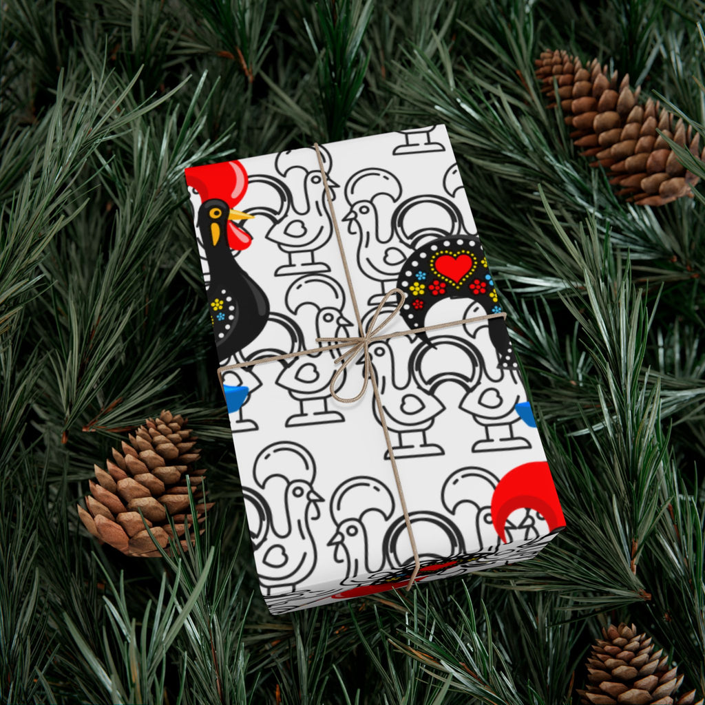 Festive Barcelos Rooster Gift Wrap Papers - Stylish and Playful Wrapping for All Occasions