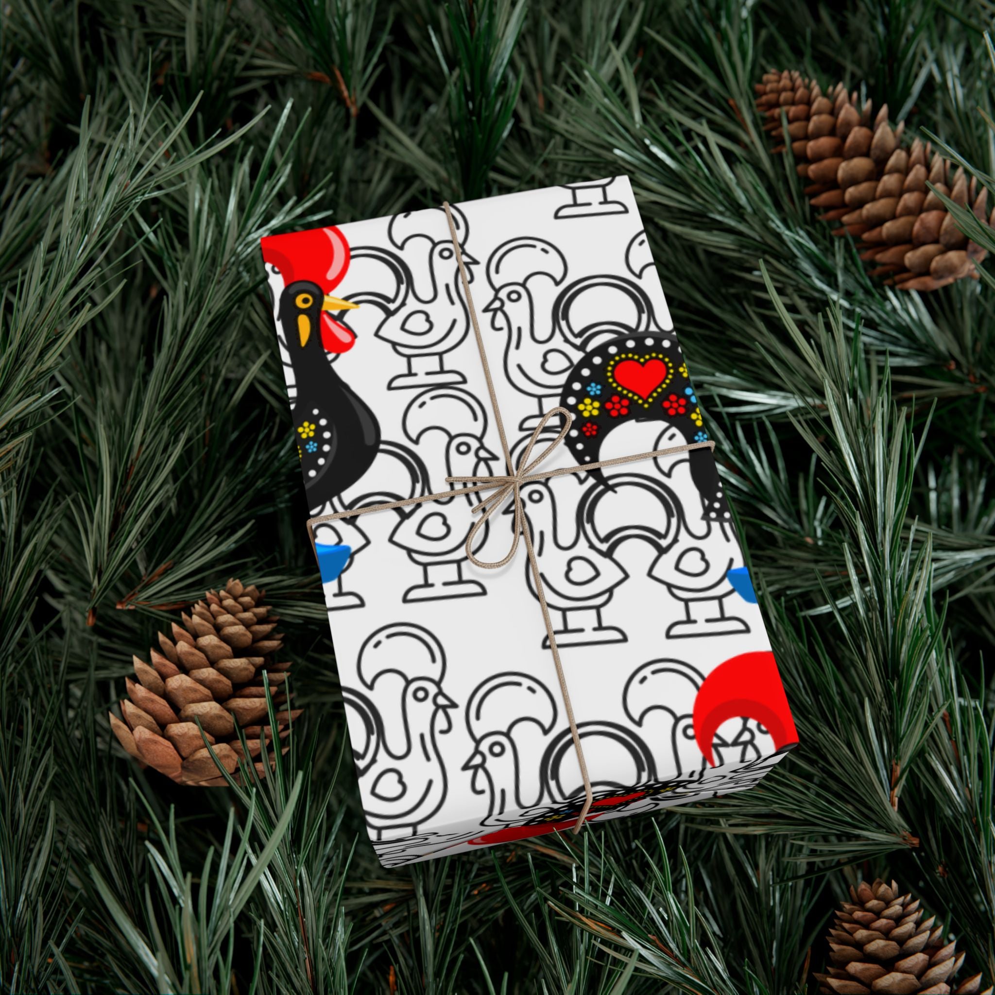 Festive Barcelos Rooster Gift Wrap Papers - Stylish and Playful Wrapping for All Occasions