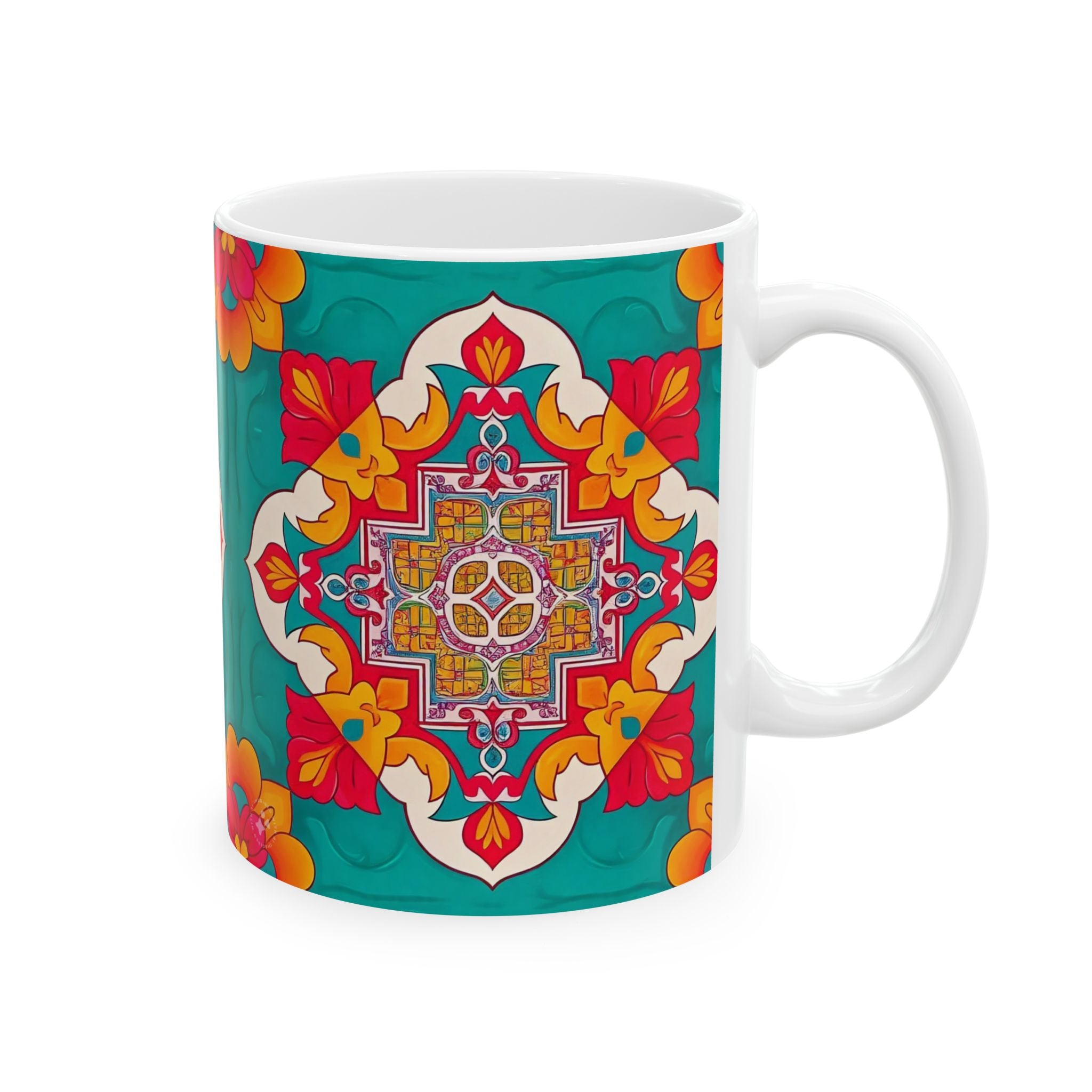 Colorful Bohemian Ceramic Mug, Unique Gift for Coffee Lovers, Home Decor, Tea Time, Artsy Mugs, Personalized Holiday Gift